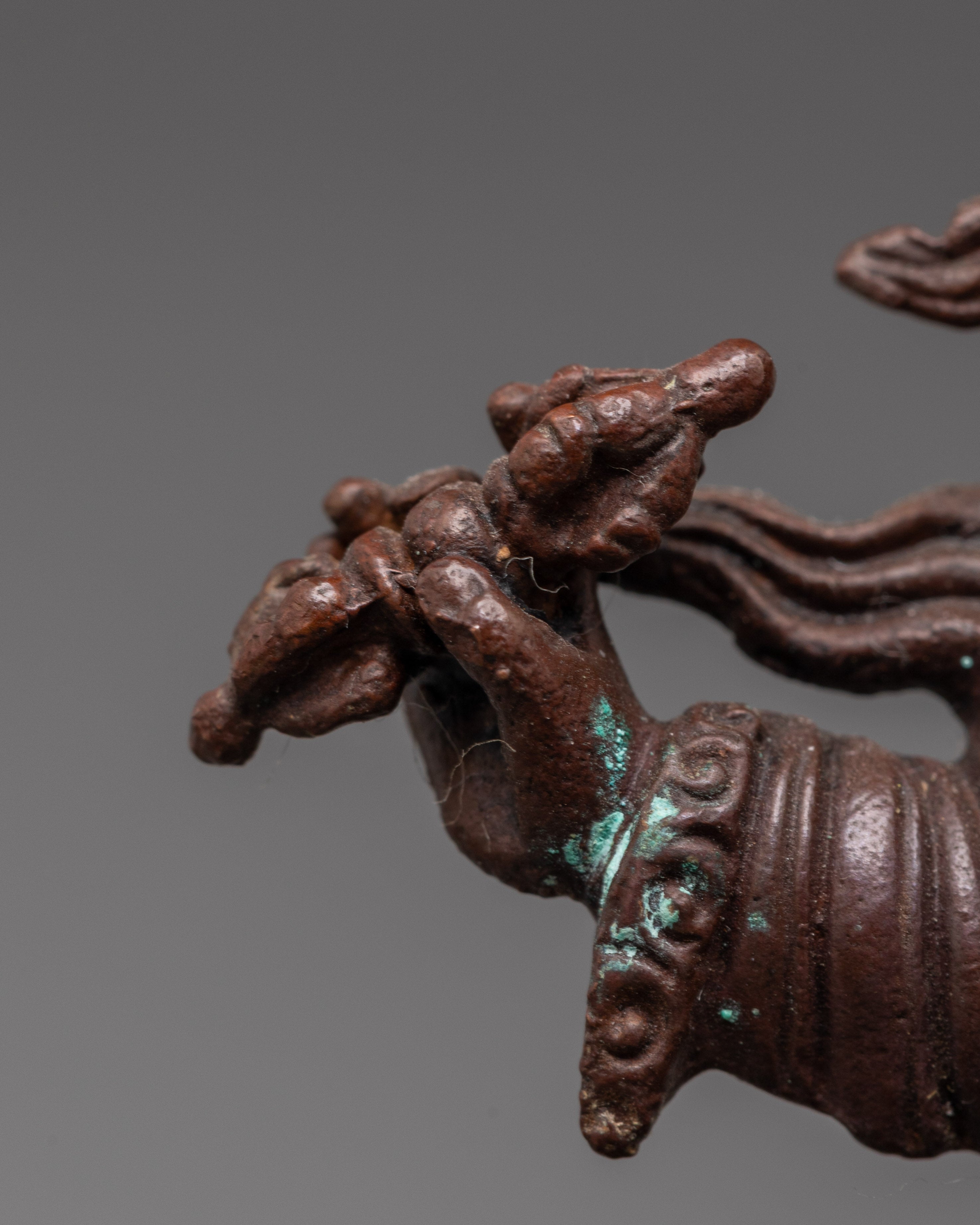 Protector Deity Dorje Legpa Statue | Tibetan Oxidized Copper Ritual Sculpture