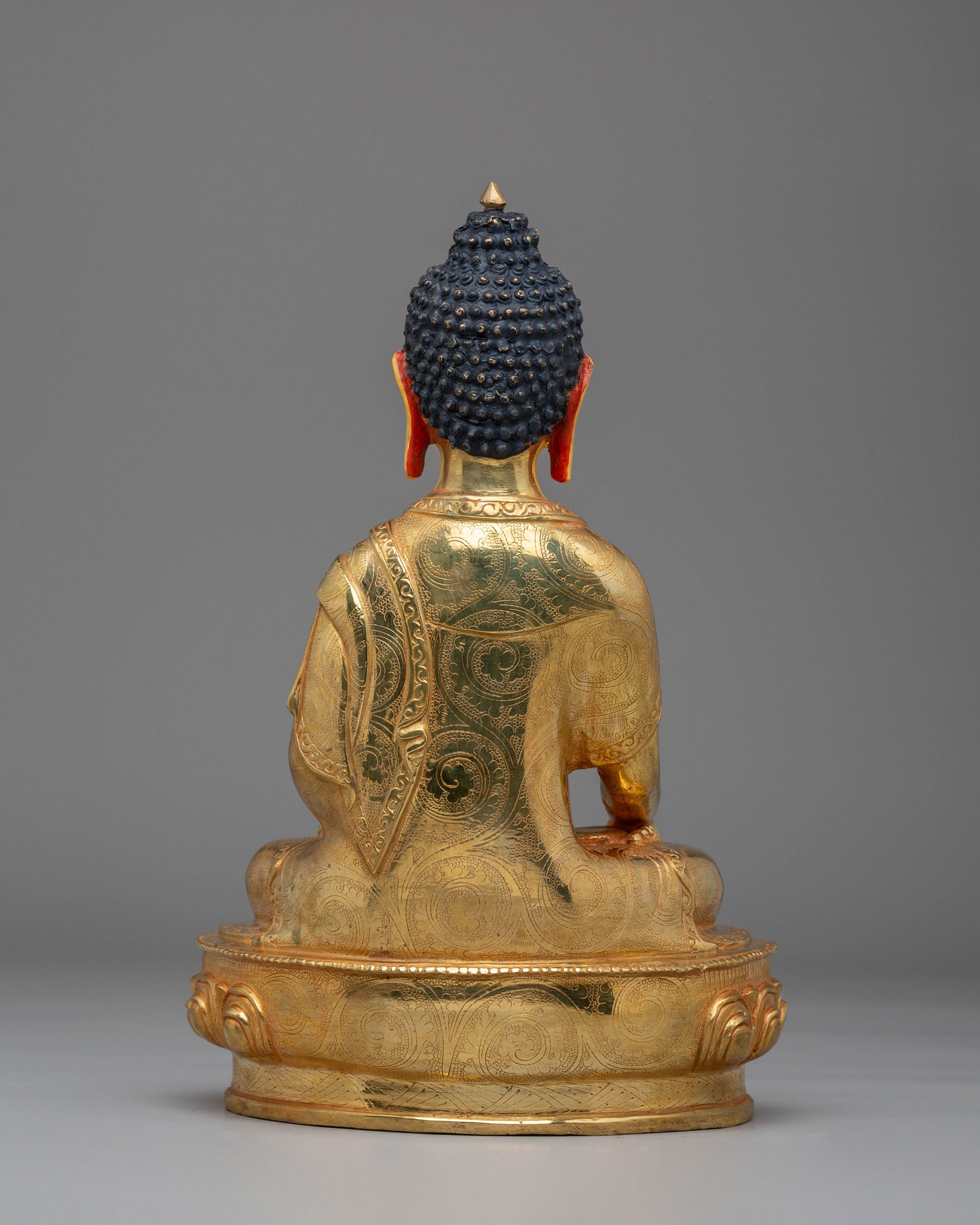 Handcrafted Golden Statue of Buddha Dharma Sangha | Tibetan Buddhism Artwork