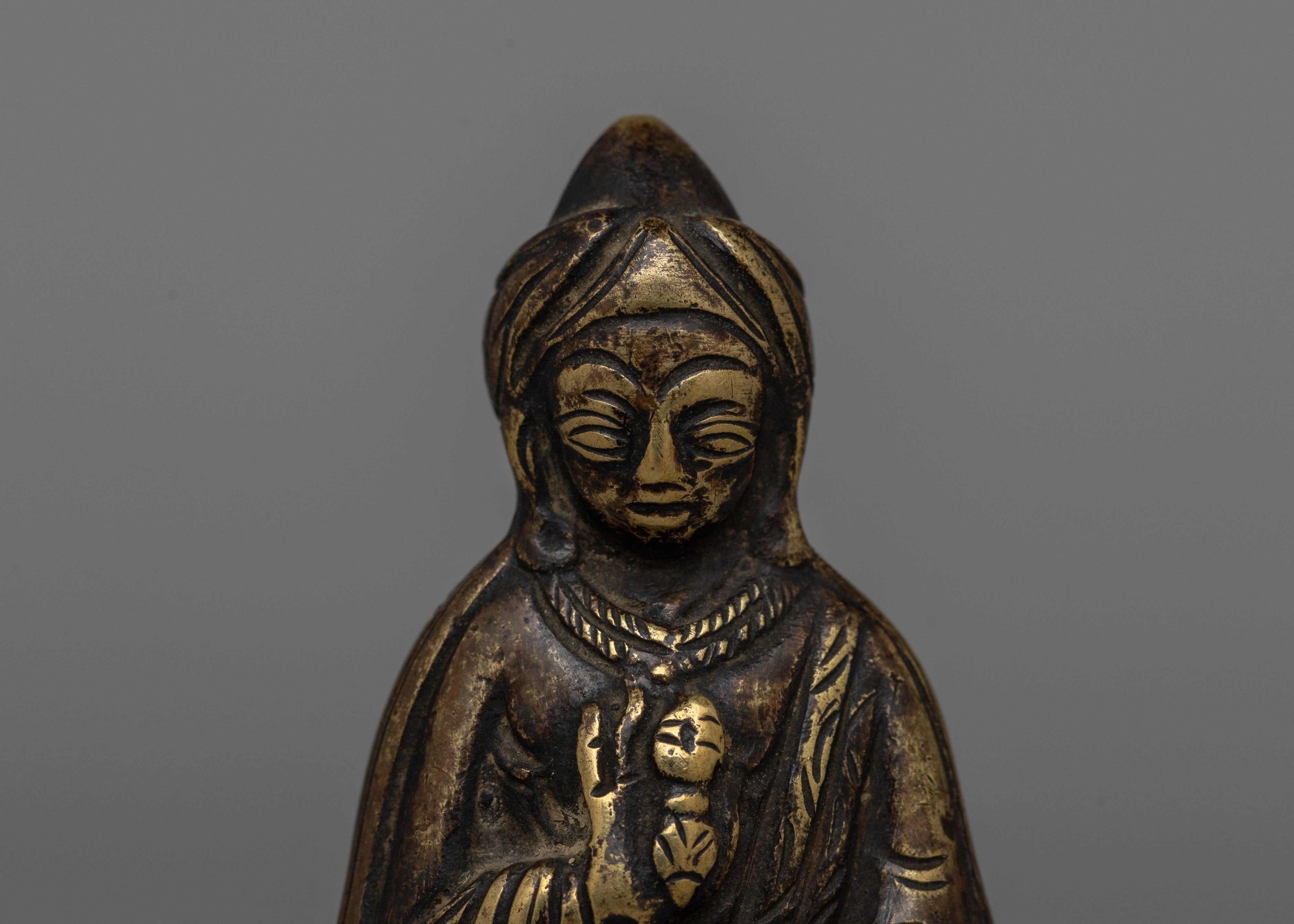 Vintage Guru Rinpoche Statue | Tibetan Bronze Statue, Spiritual Altar Decor