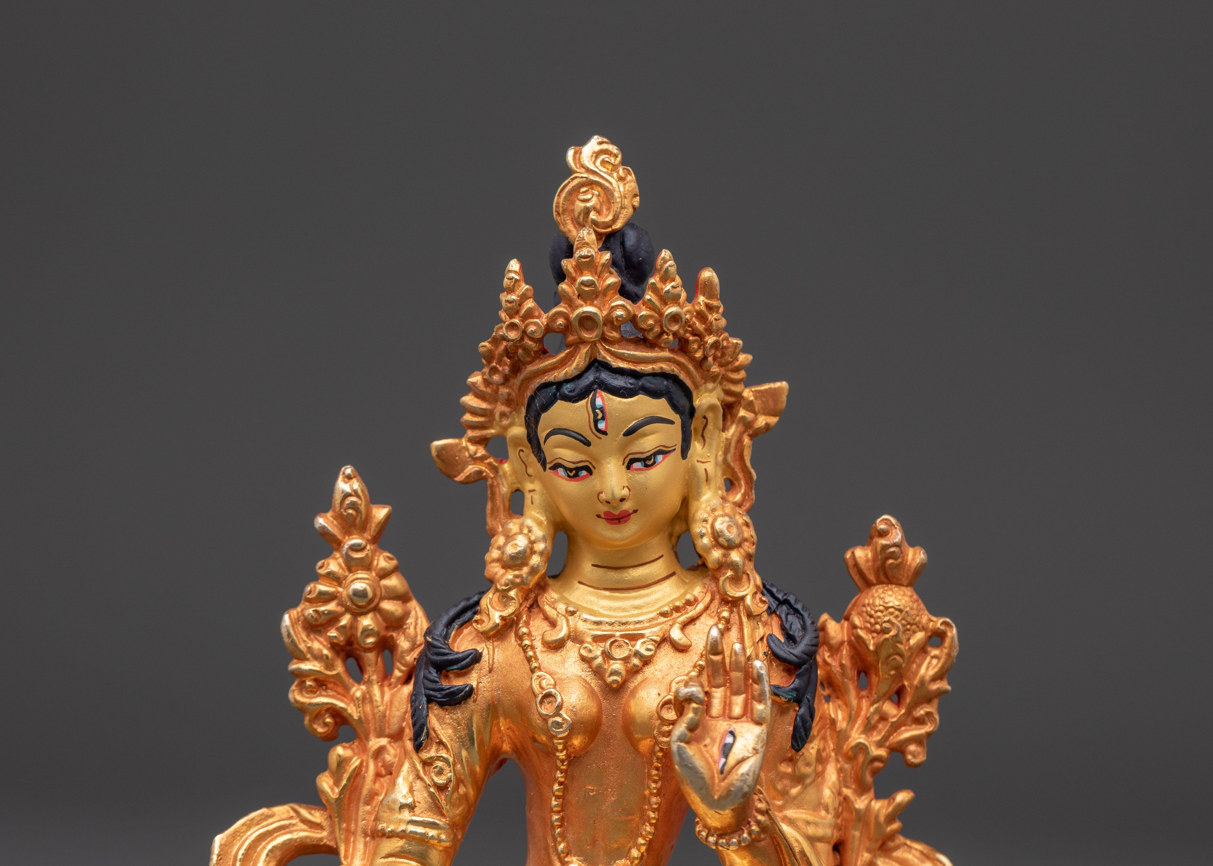 Seven Eyed White Tara Statue | Tibetan Buddhist Healing & Protection Art