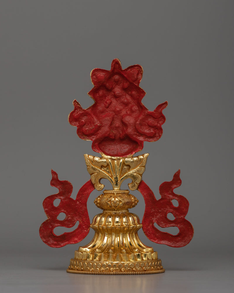 Gold-Plated Auspicious Symbol | Buddhist Rituals and Home Decor