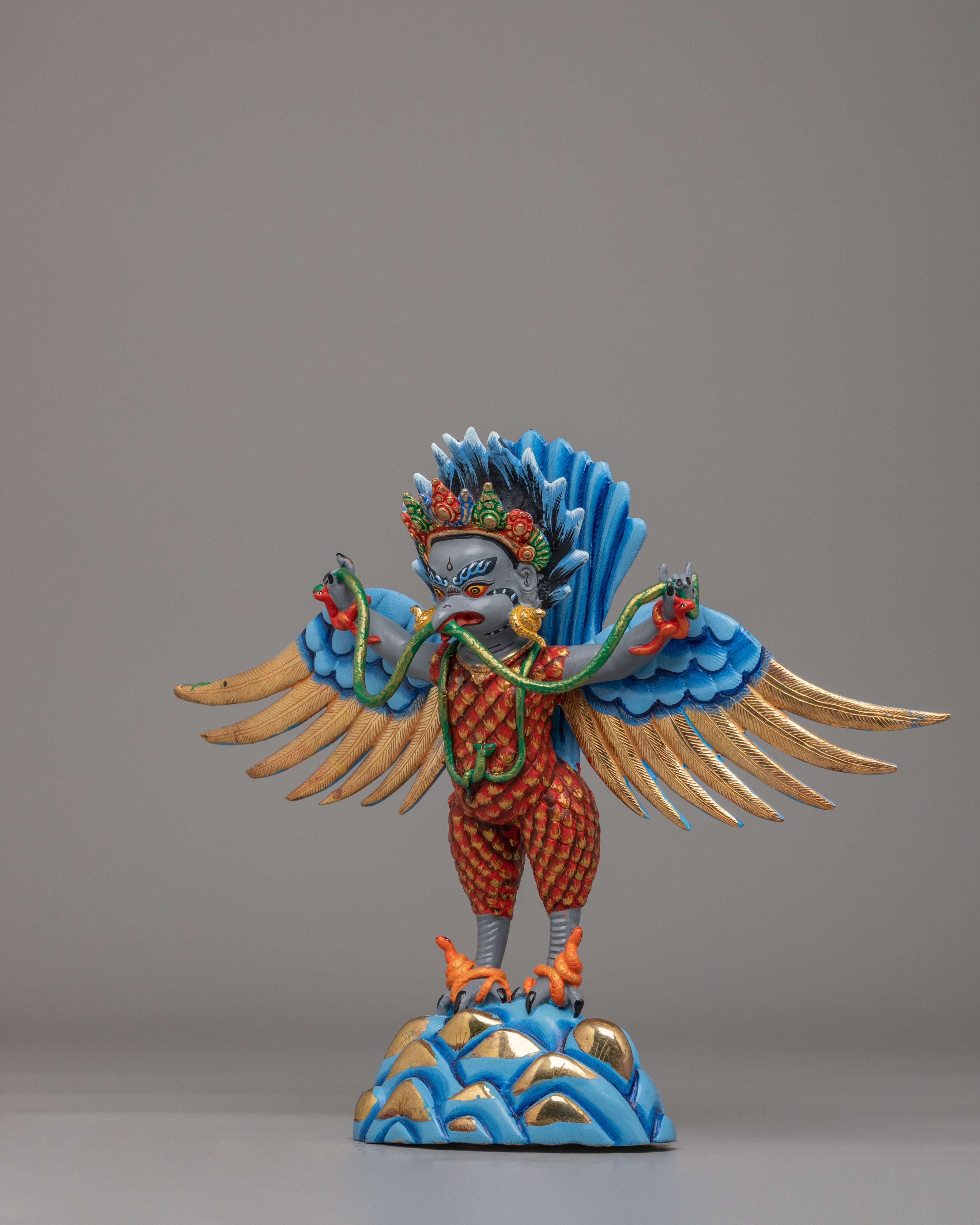 Traditional Garuda Guardian Statue | Himalayan Deity Sculpture