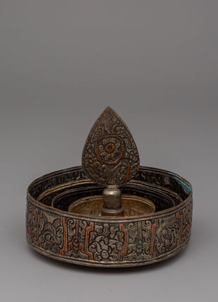 Handcrafted Sacred Copper Mandala Set | Traditional Tools for Buddhist Offerings