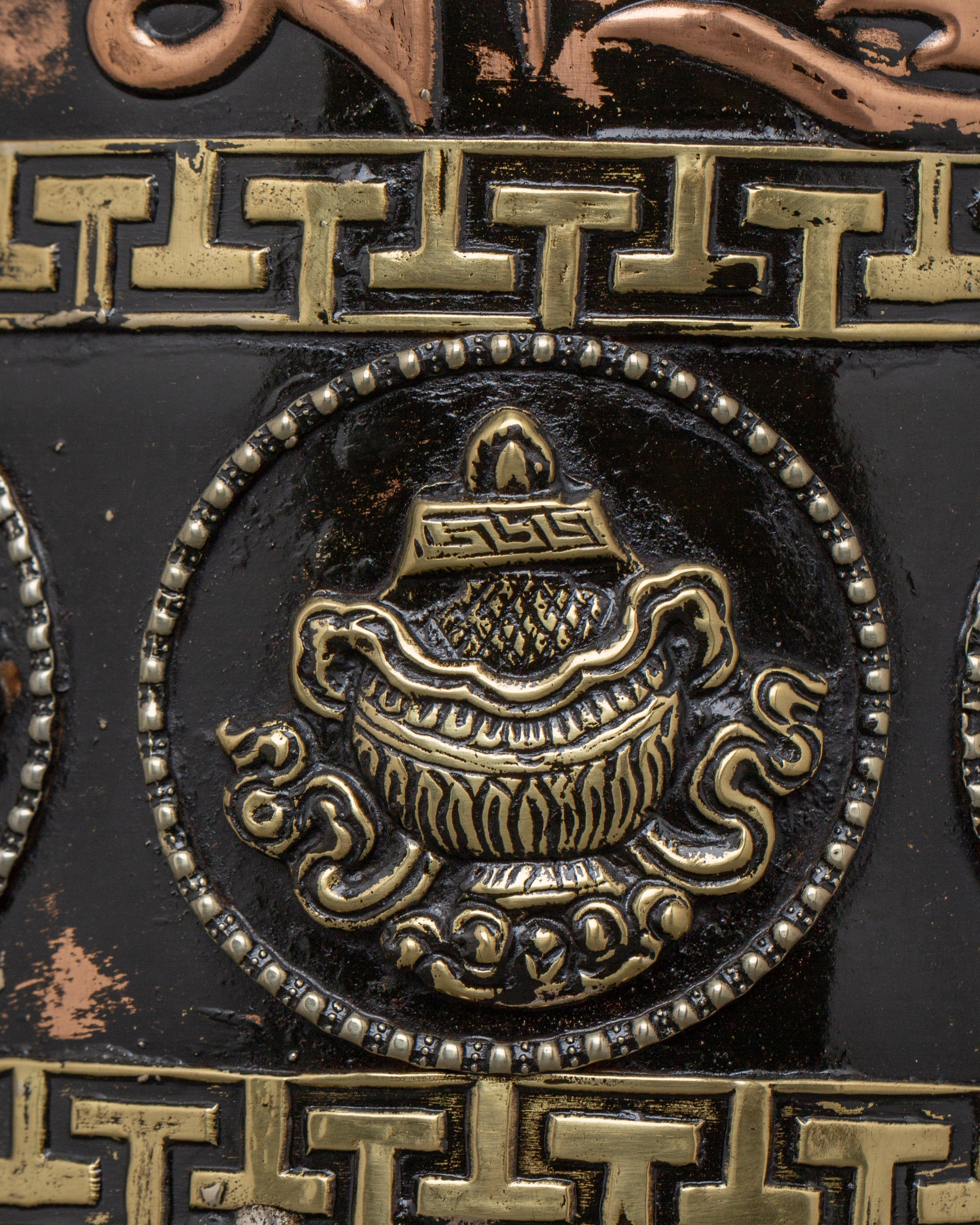 Engraved Copper Tibetan Prayer Wheel | Spiritual Ritual Decor