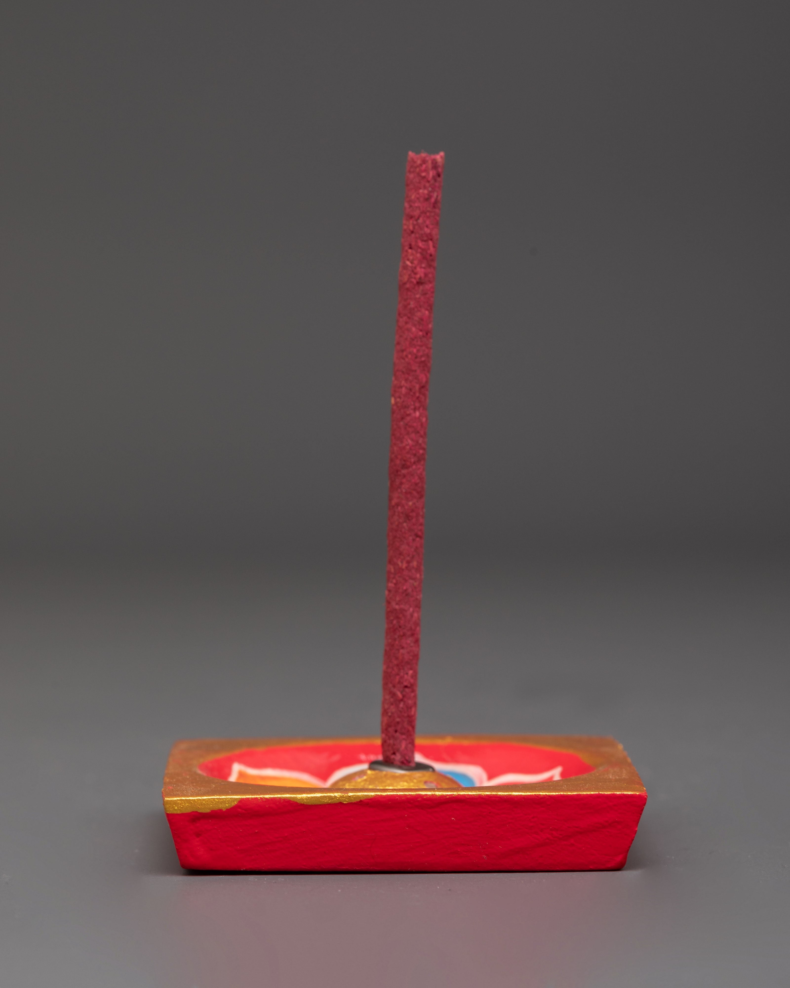 Handmade Tibetan Wooden Incense Holder | Unique Design for Spiritual Practices