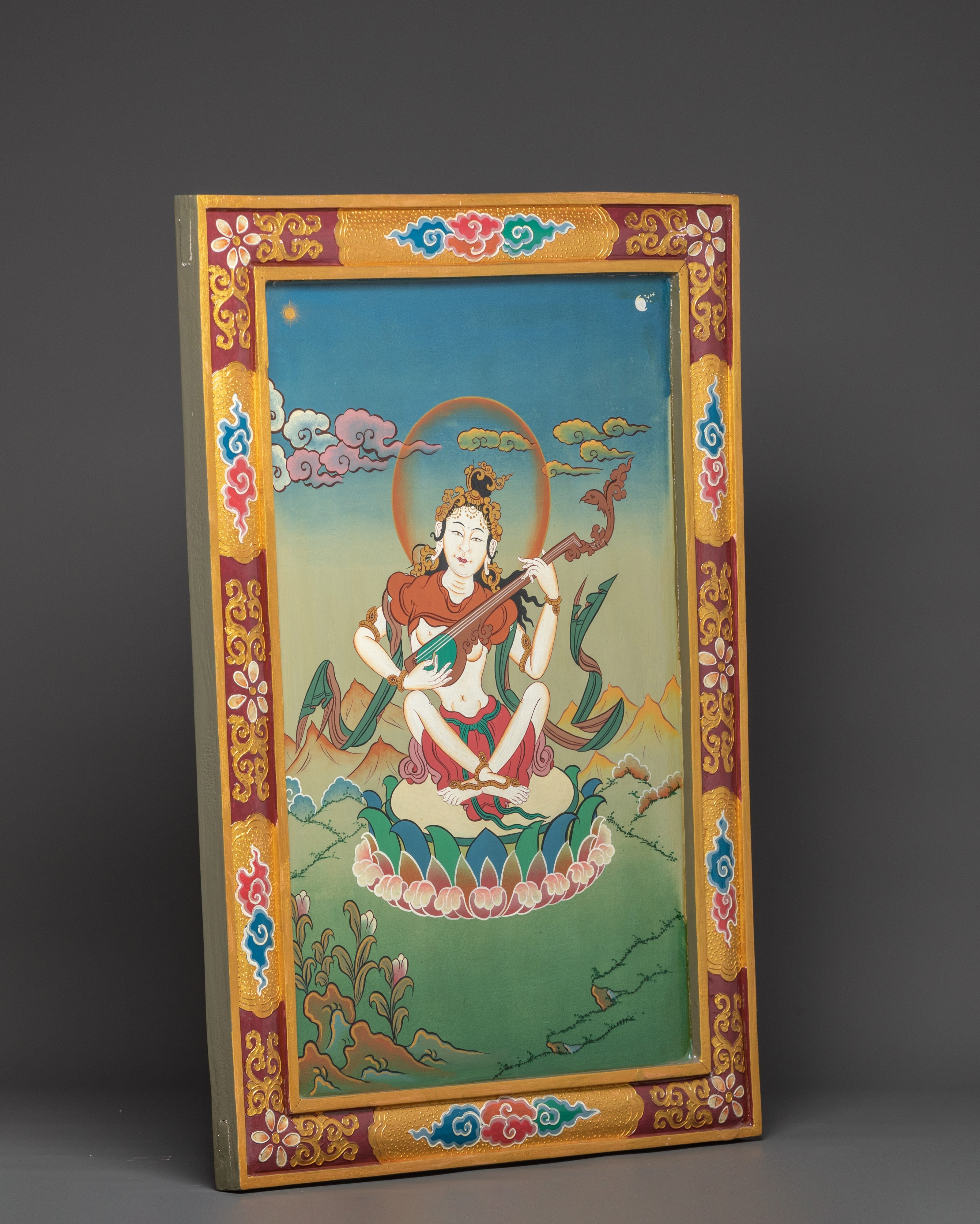 Handmade Saraswati Wall Hanging | Goddess of Music