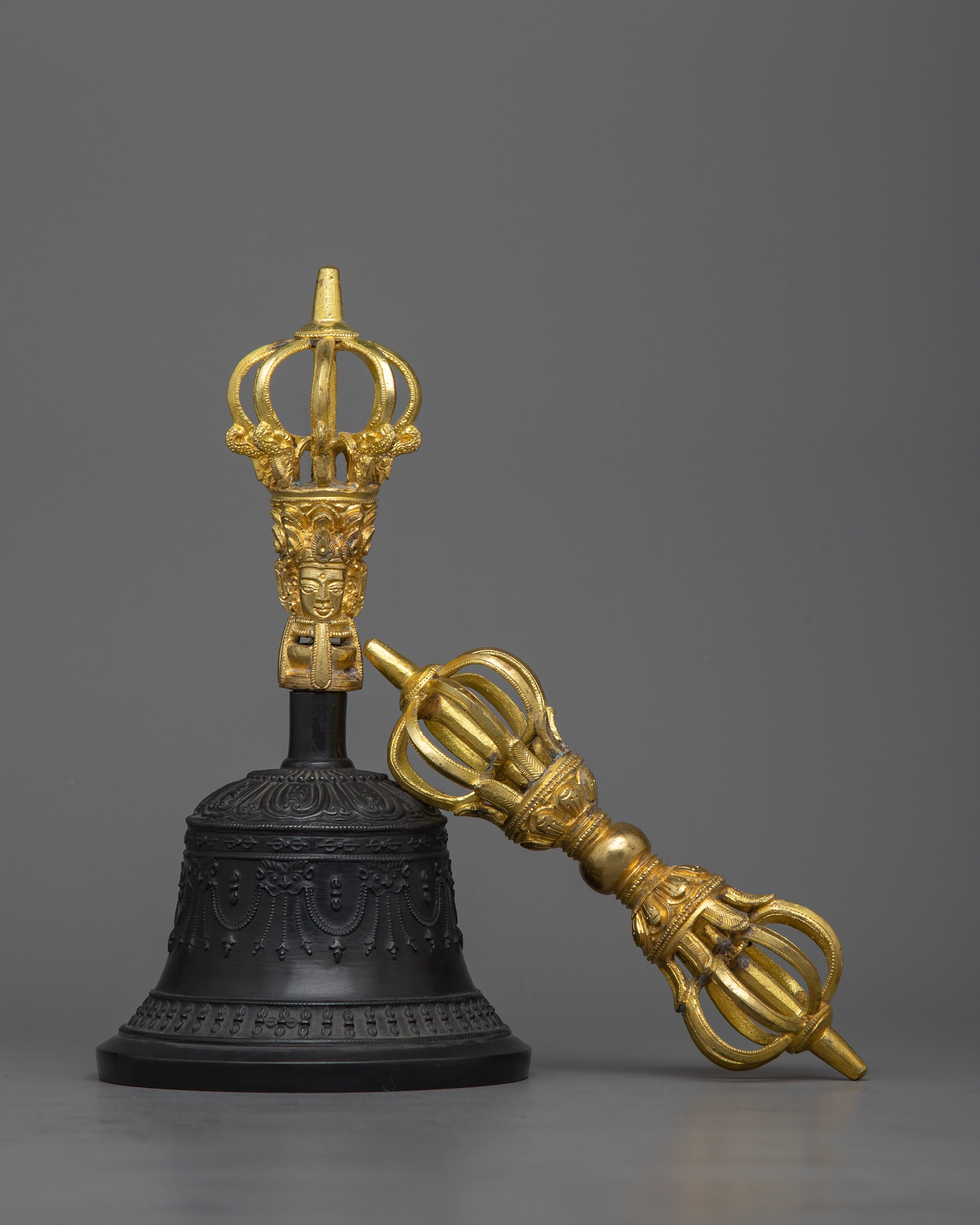 Vajra Dorje and Bell Set | Invoke Divine Power and Clarity with Sacred Tibetan Ritual Tools