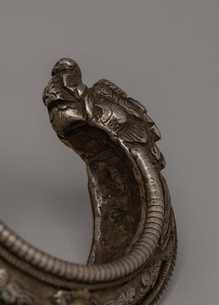 Old Stone Dragon Head Bracelet  | Intricate Dragon Design