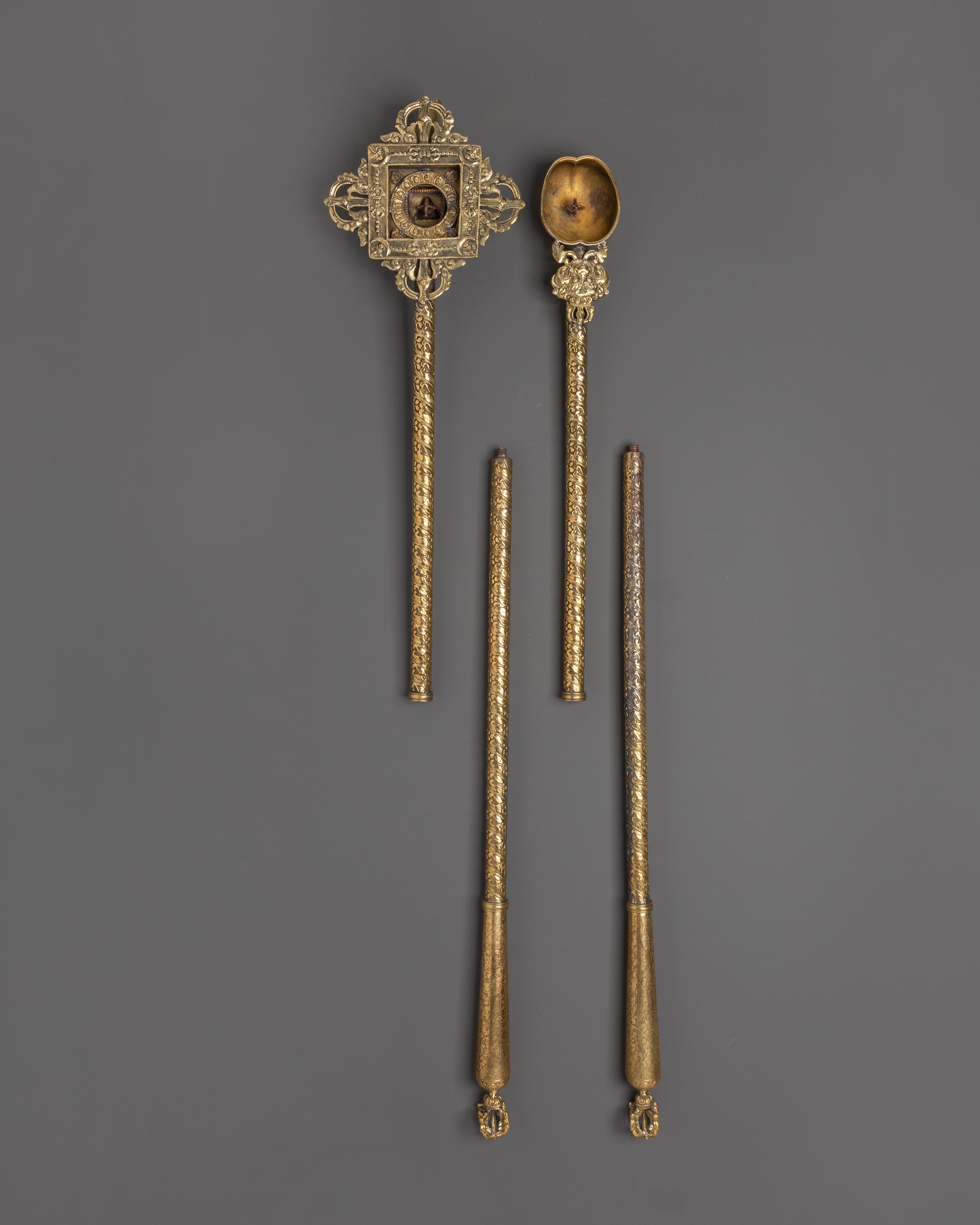 Tibetan Gangsa and Ganglu Set | Buddhist Ceremonial Altar Set