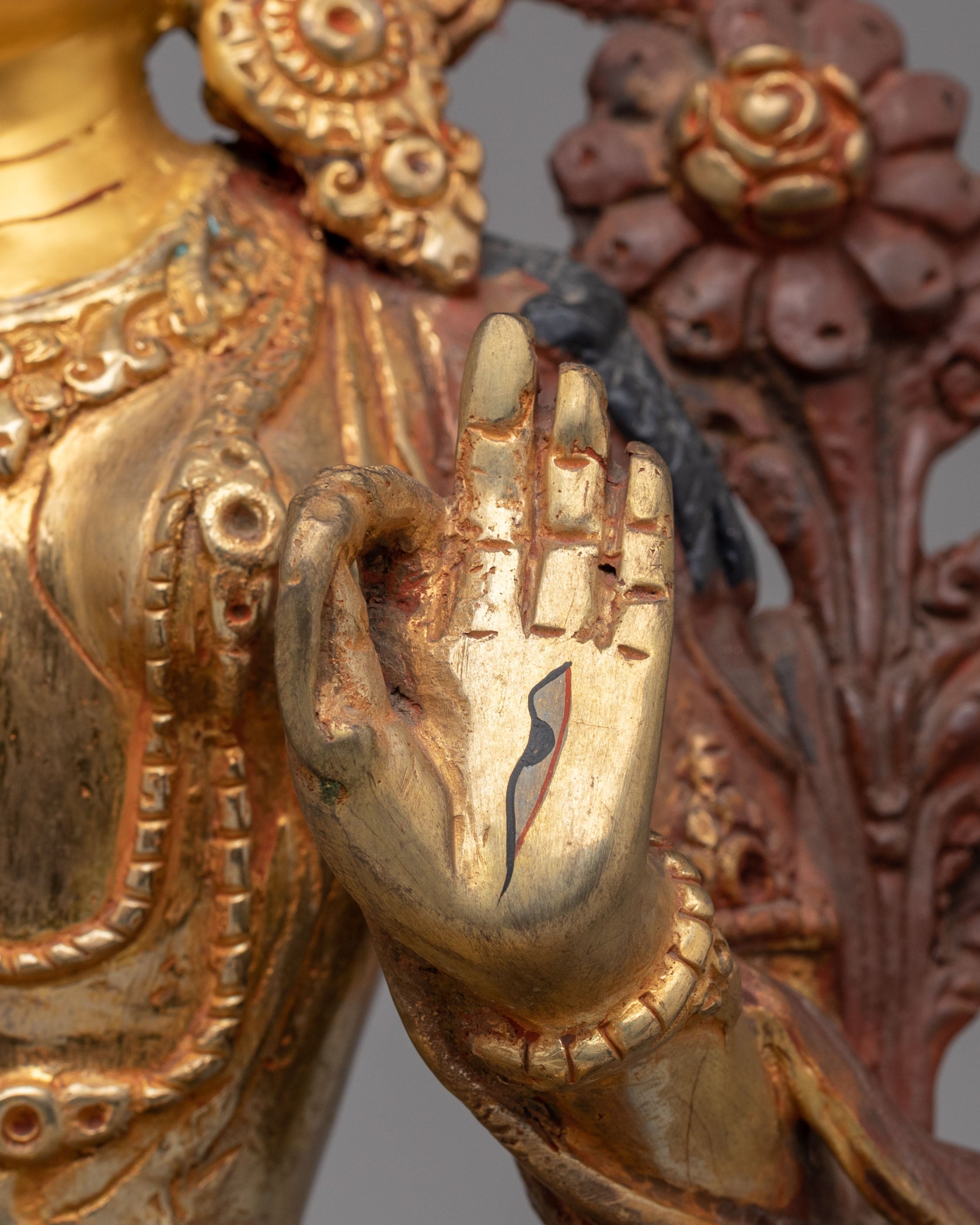 Sacred White Tara Sculpture | Mercury Gold-Plated Copper Buddhist Goddess