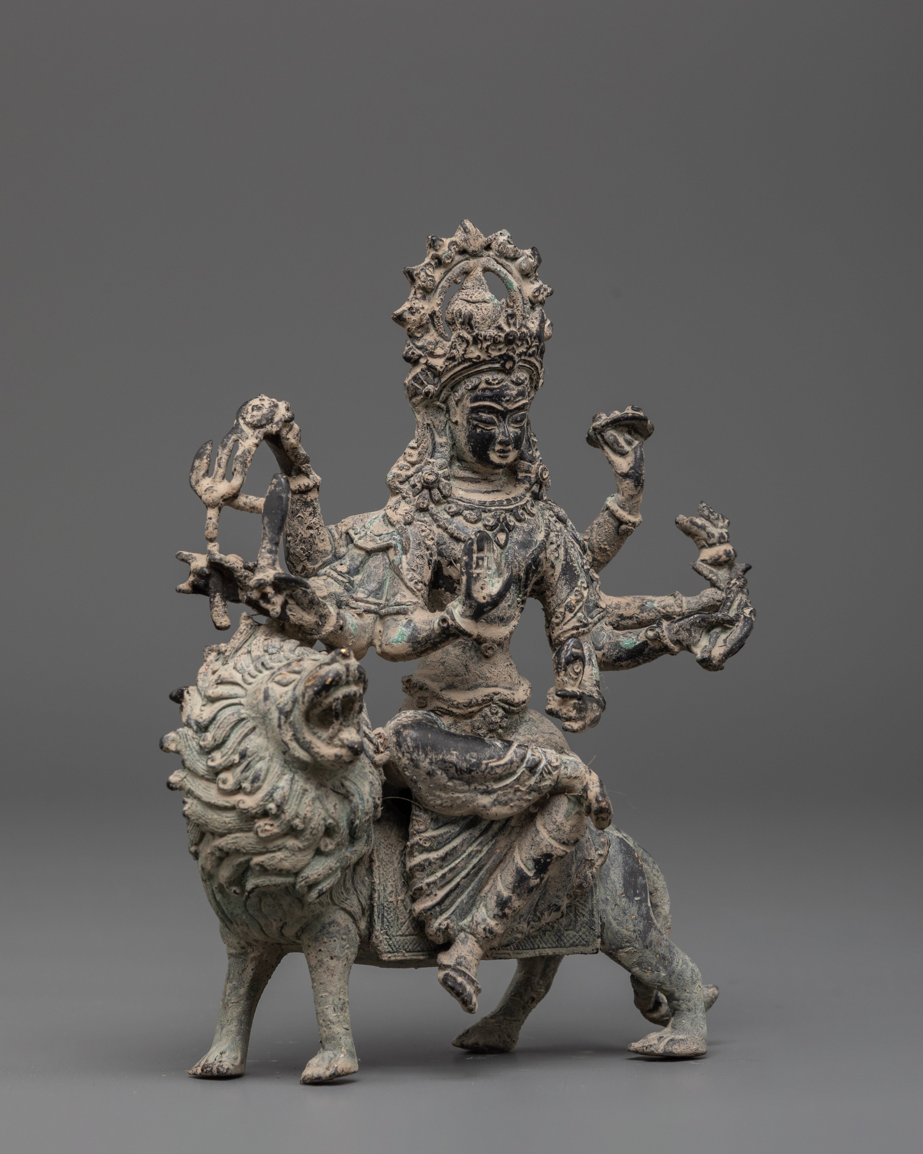 Handmade Brass Durga Statue for Protection and Strength