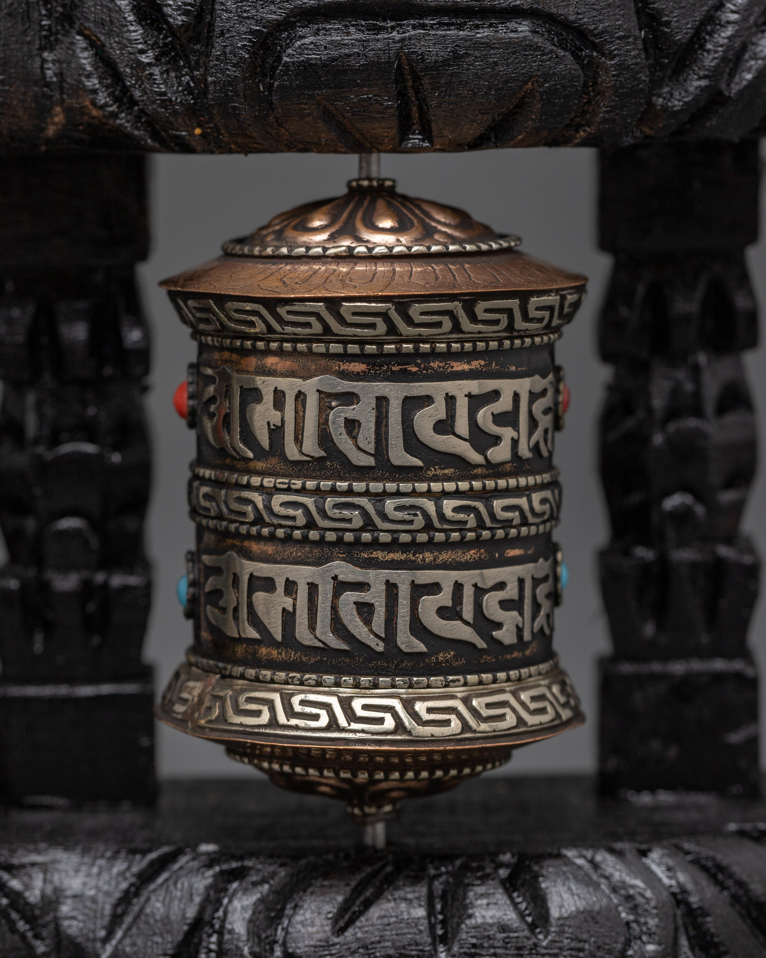 3-Piece Buddhist Prayer Wheel | Traditional Tibetan Mantra Spinners