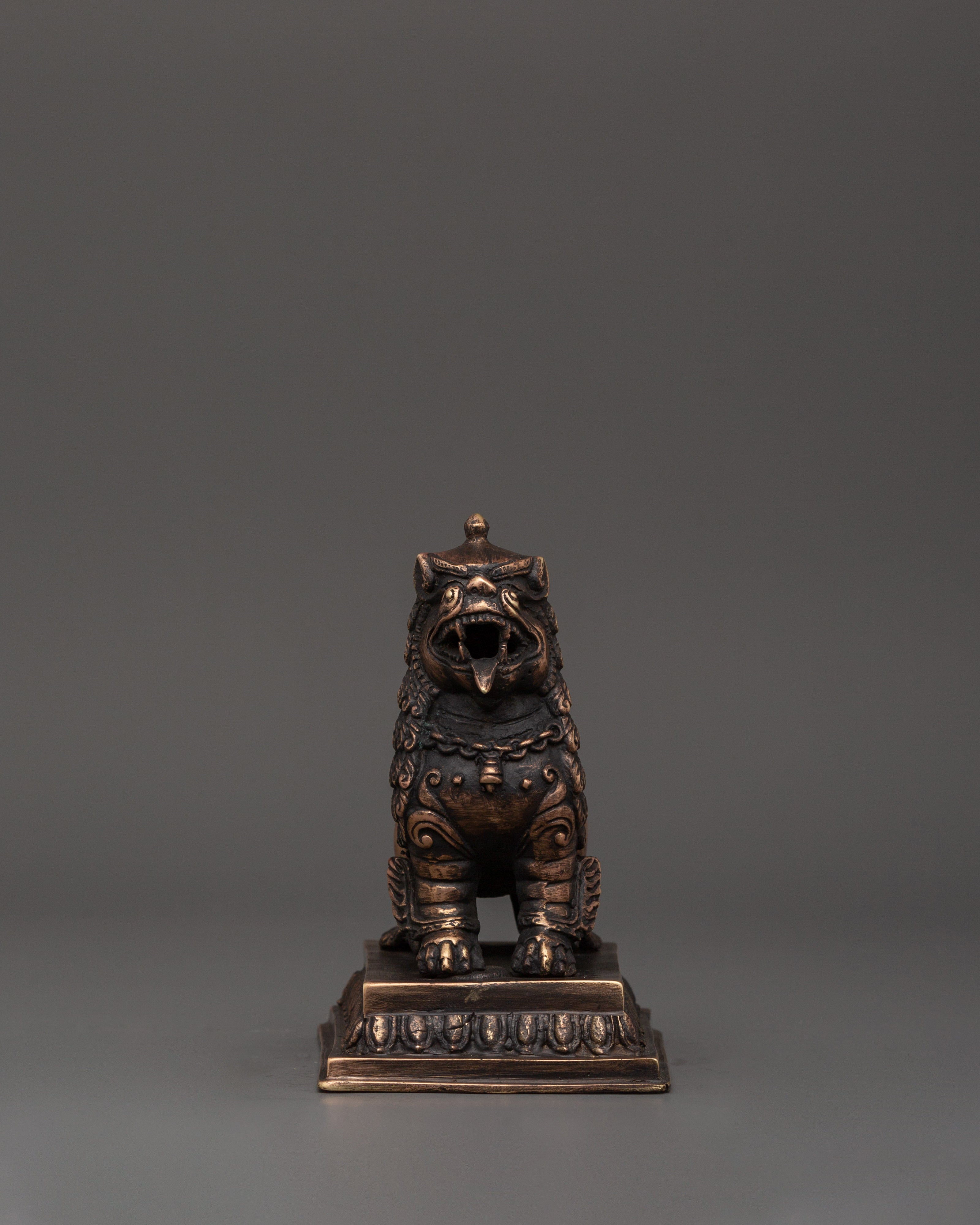 Copper Lion Set for Decor | Tibetan Guardian Lions