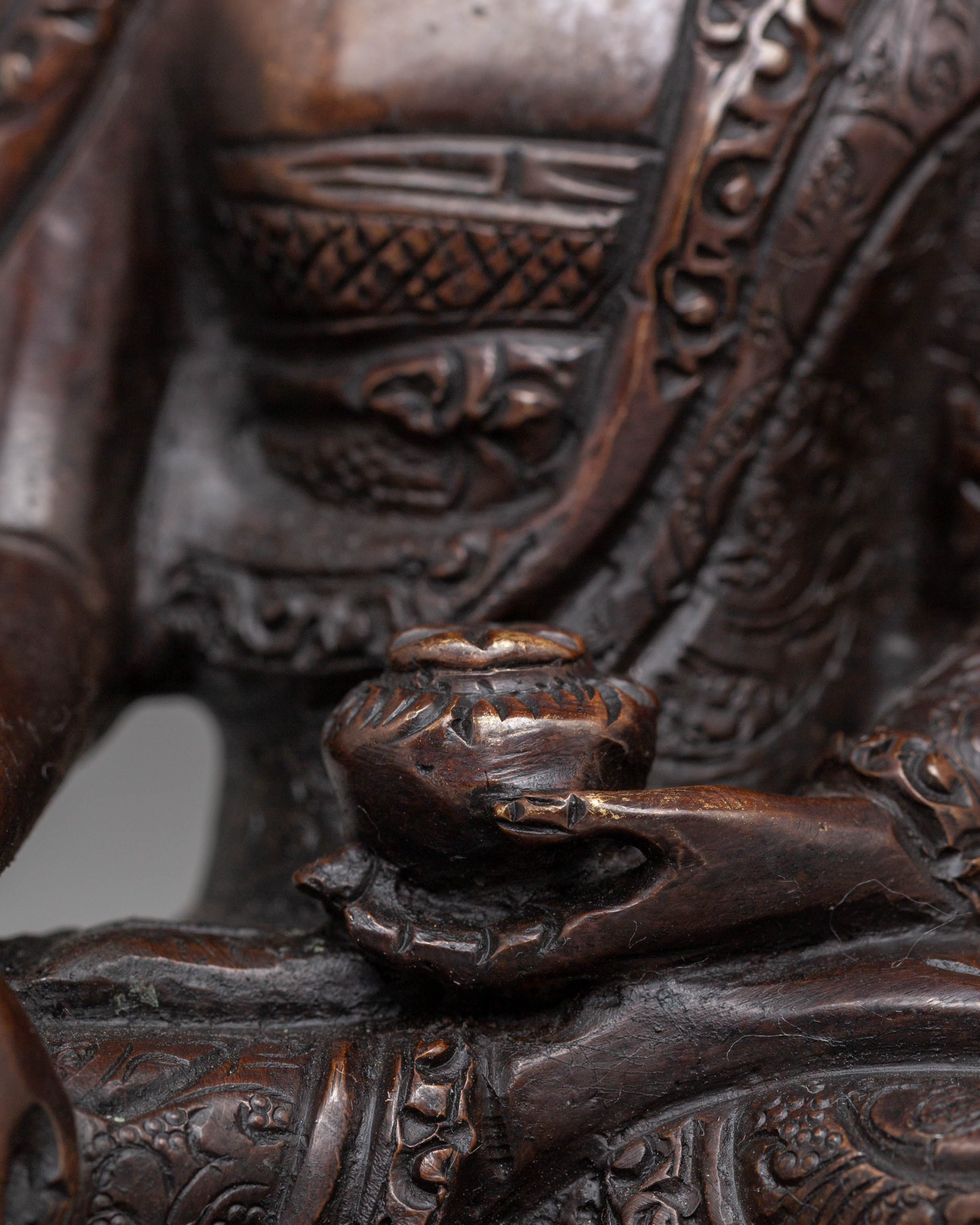 Shakyamuni Buddha Oxidized Tibetan Figurine for Decor