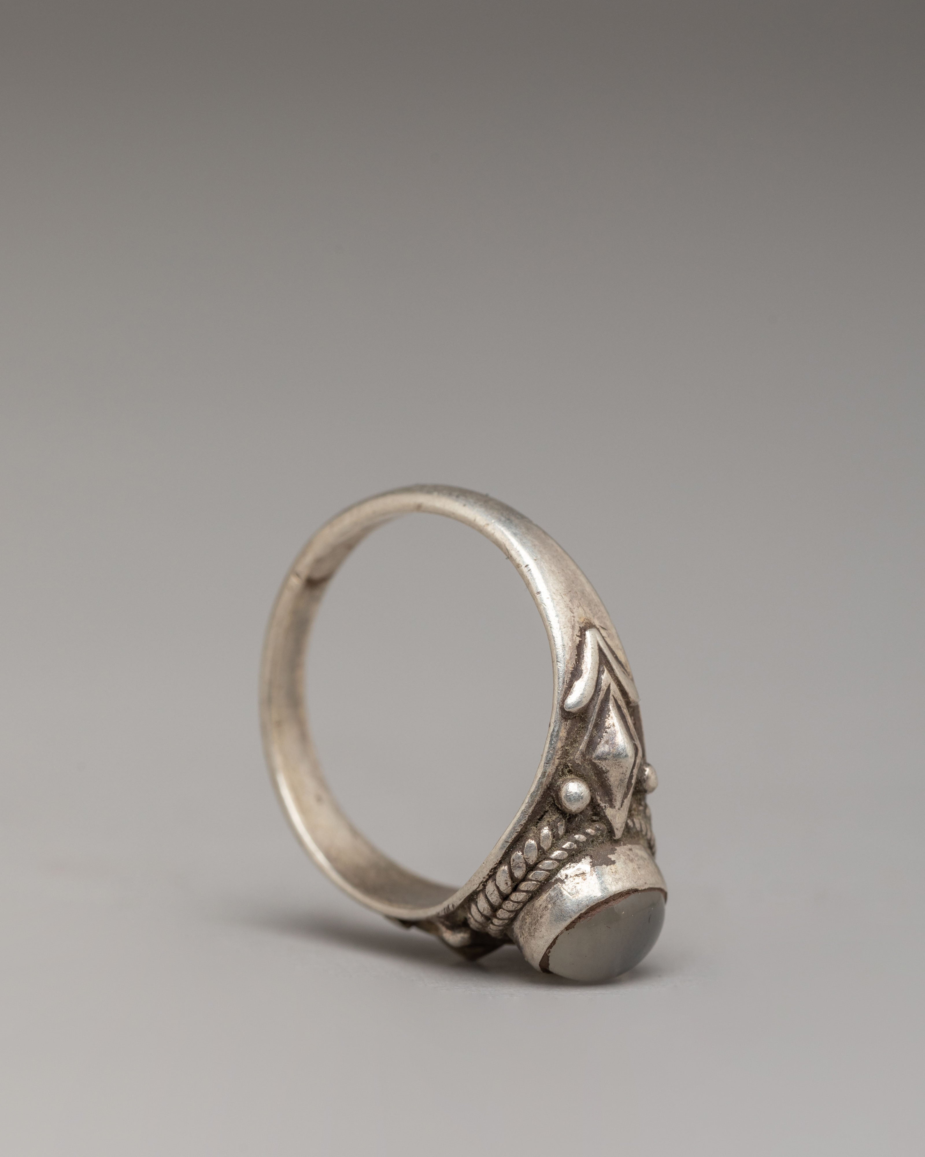 Handmade Decorative Ring Set | Natural Stone Zircon Silver Rings
