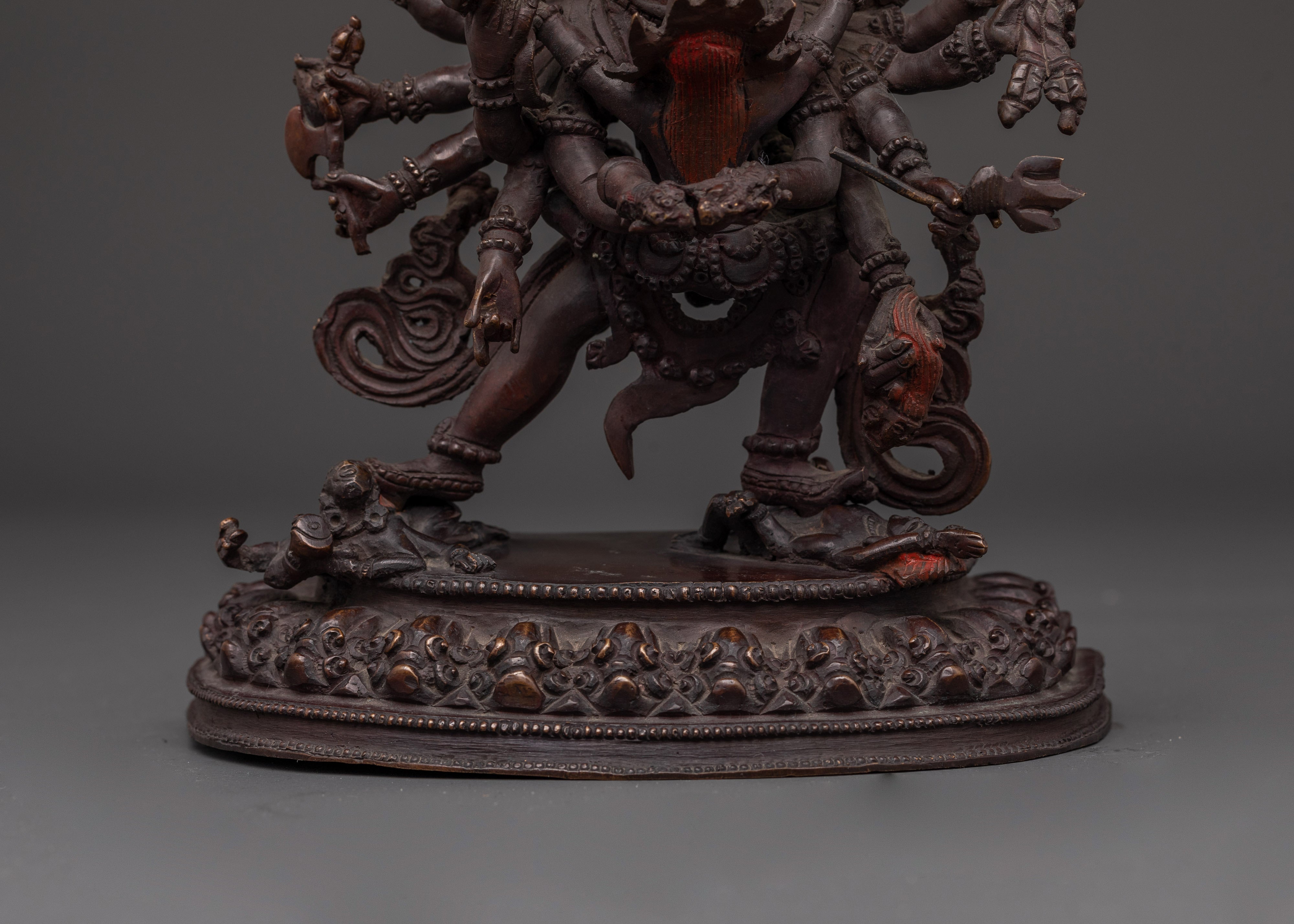 Chakrasambhara Deity Statue | Oxidized Copper Tantric Yab Yum Figurine