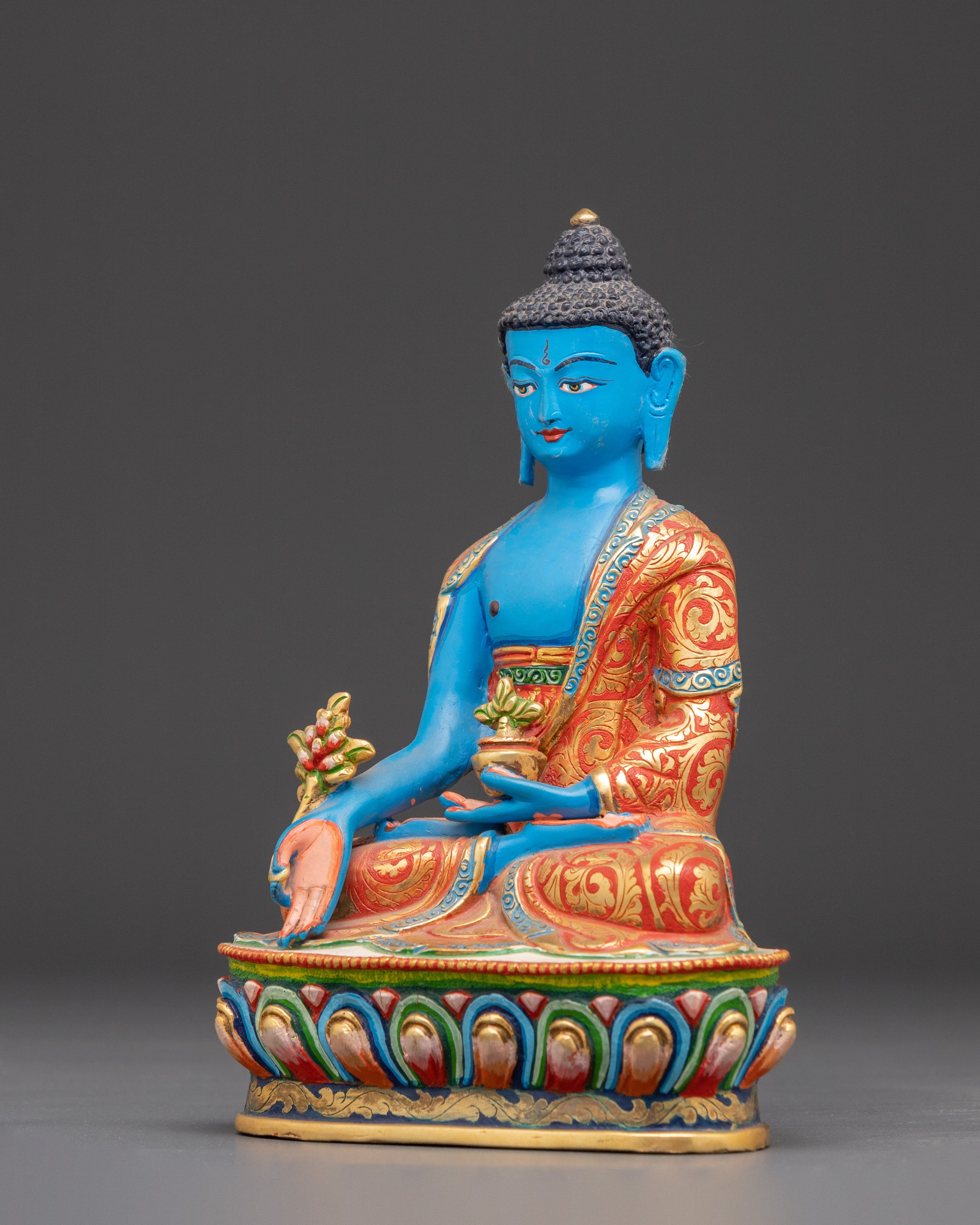 Handcrafted Medicine Buddha Sculpture | Tibetan Healing Statue