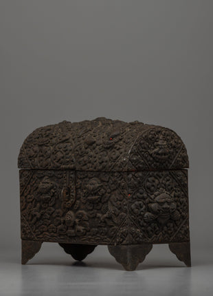 Hand-Carved Tibetan Treasure Box | Sacred Ritual Chest