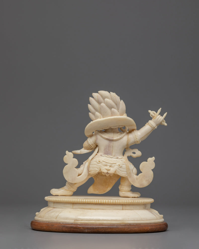 Vajrapani Bone Carving Statue | Tibetan Buddhist Protector Deity