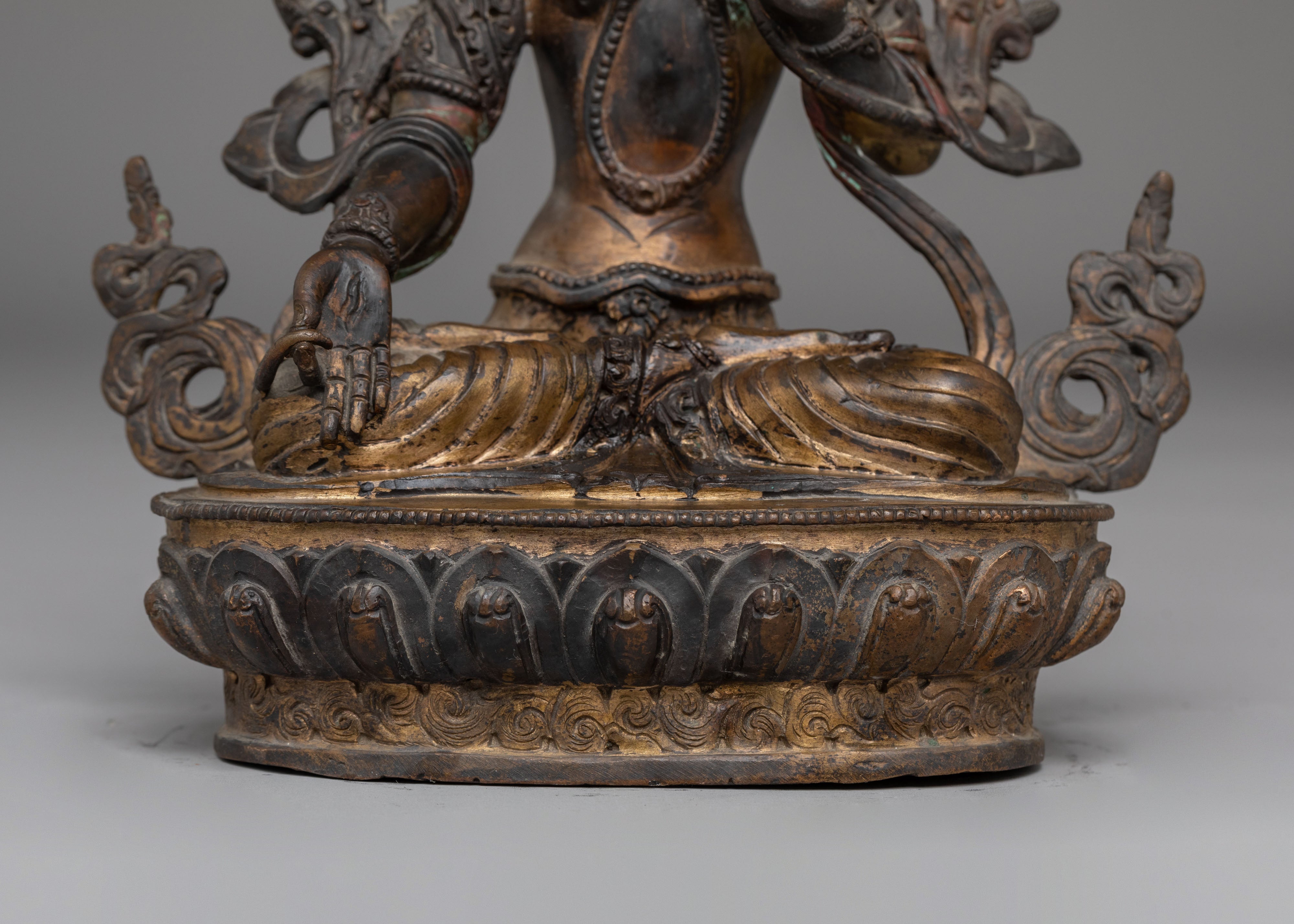 Handmade White Tara Sacred Statue | Tibetan Buddhist Healing Deity