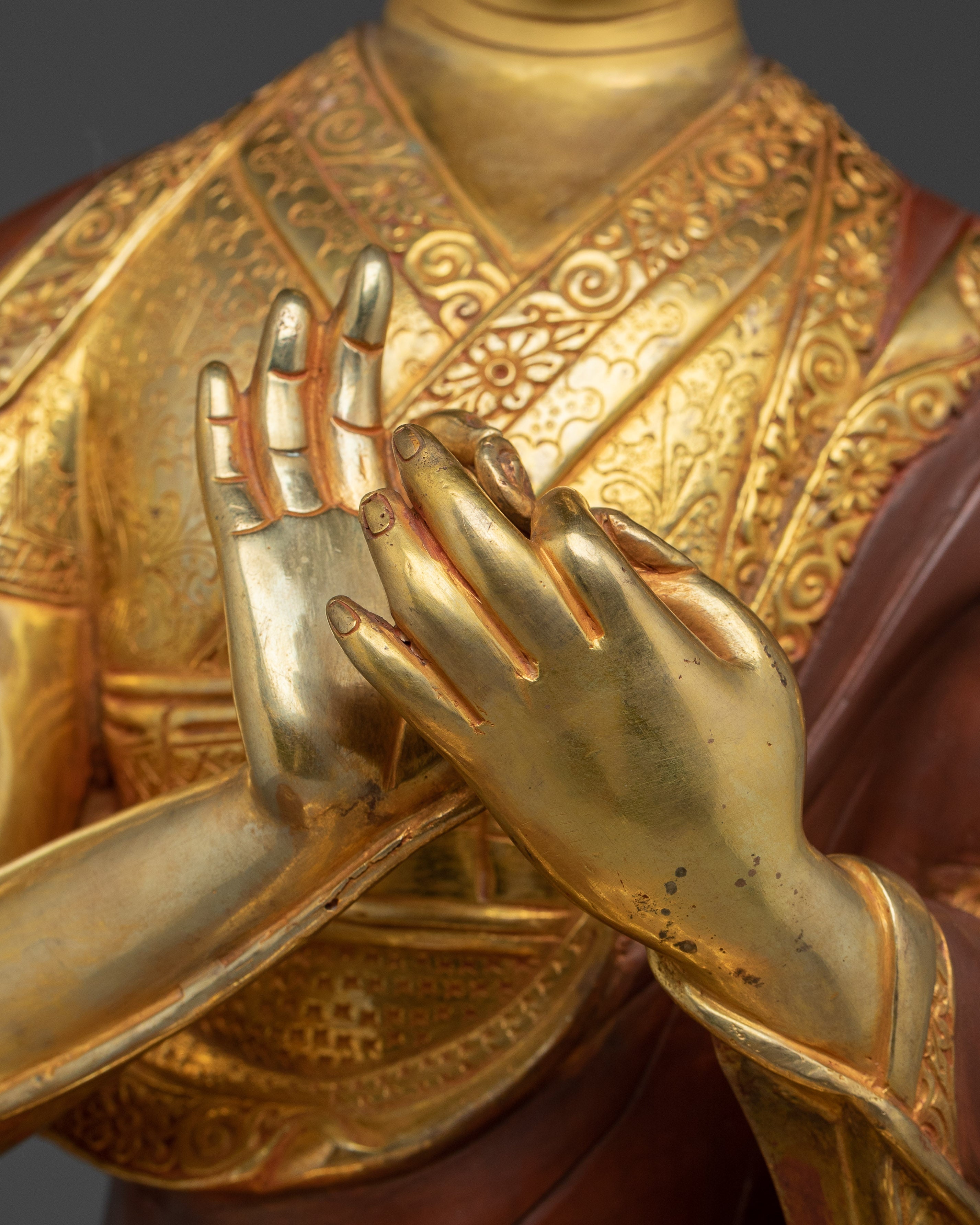 Statue Set of Tsongkhapa | Altar Centerpiece for Peace and Wisdom