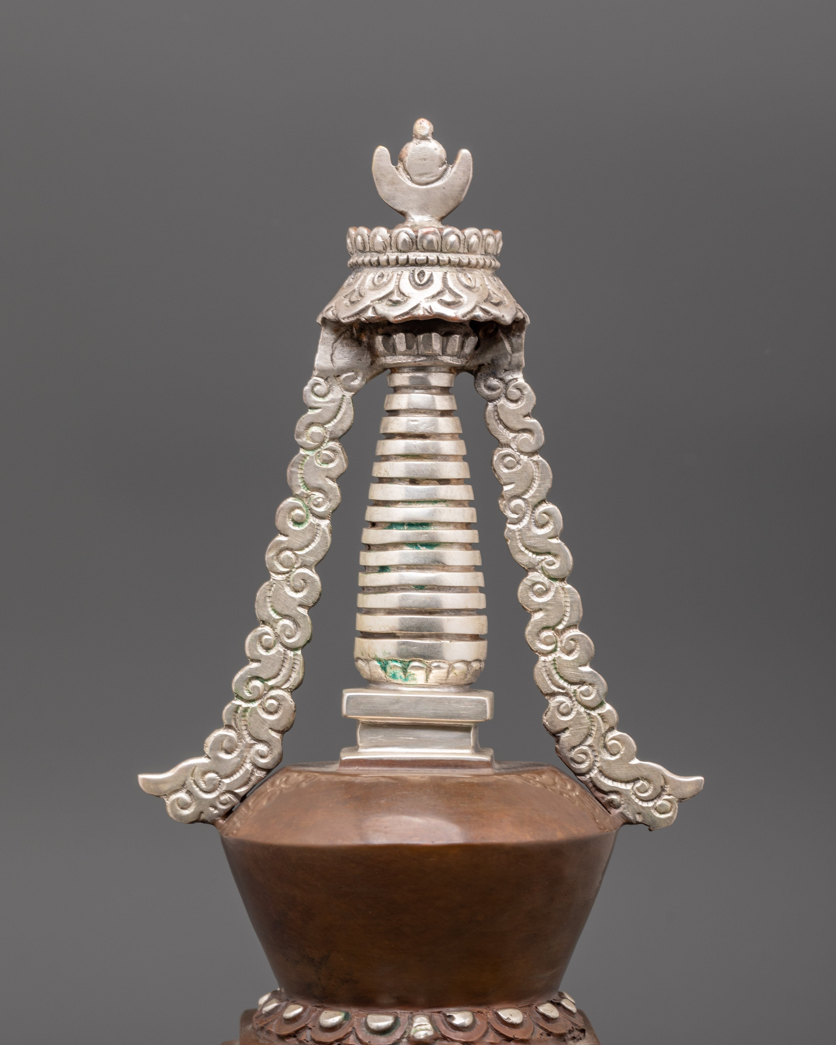 Oxidized Copper Tibetan Buddhist Stupa | Symbol of Mindfulness
