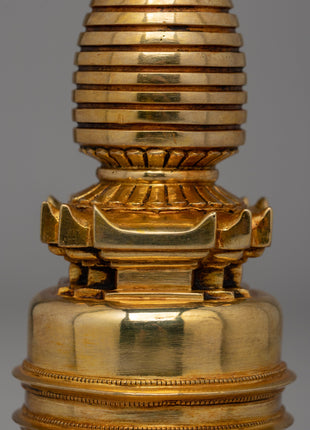 Traditional Buddhist Stupa Statue for Meditation | Antique-Style Pagoda Sculpture | Gift Idea From Nepal