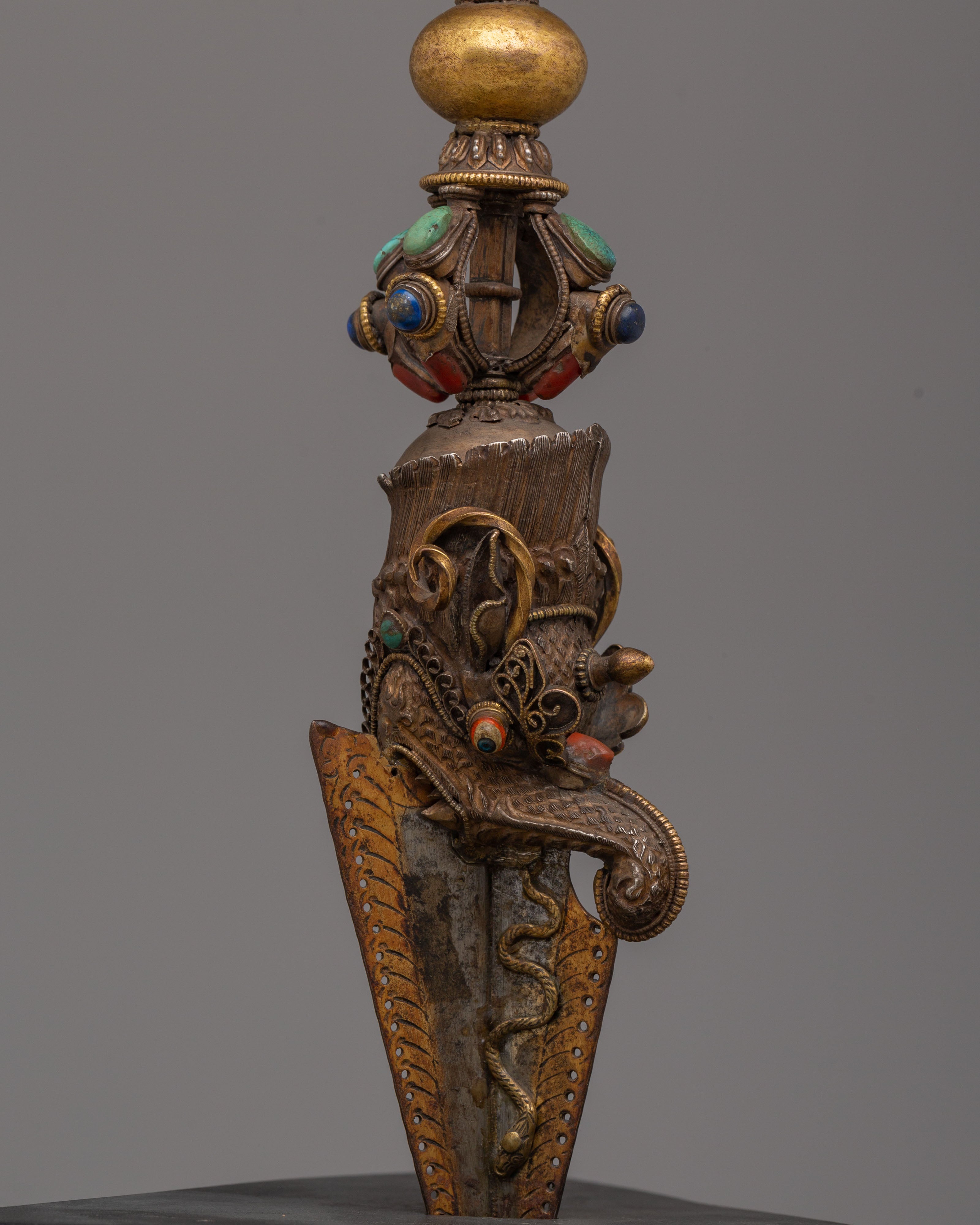 Handmade Phurba with Vajra | Ritual Dagger for Tantric Practice