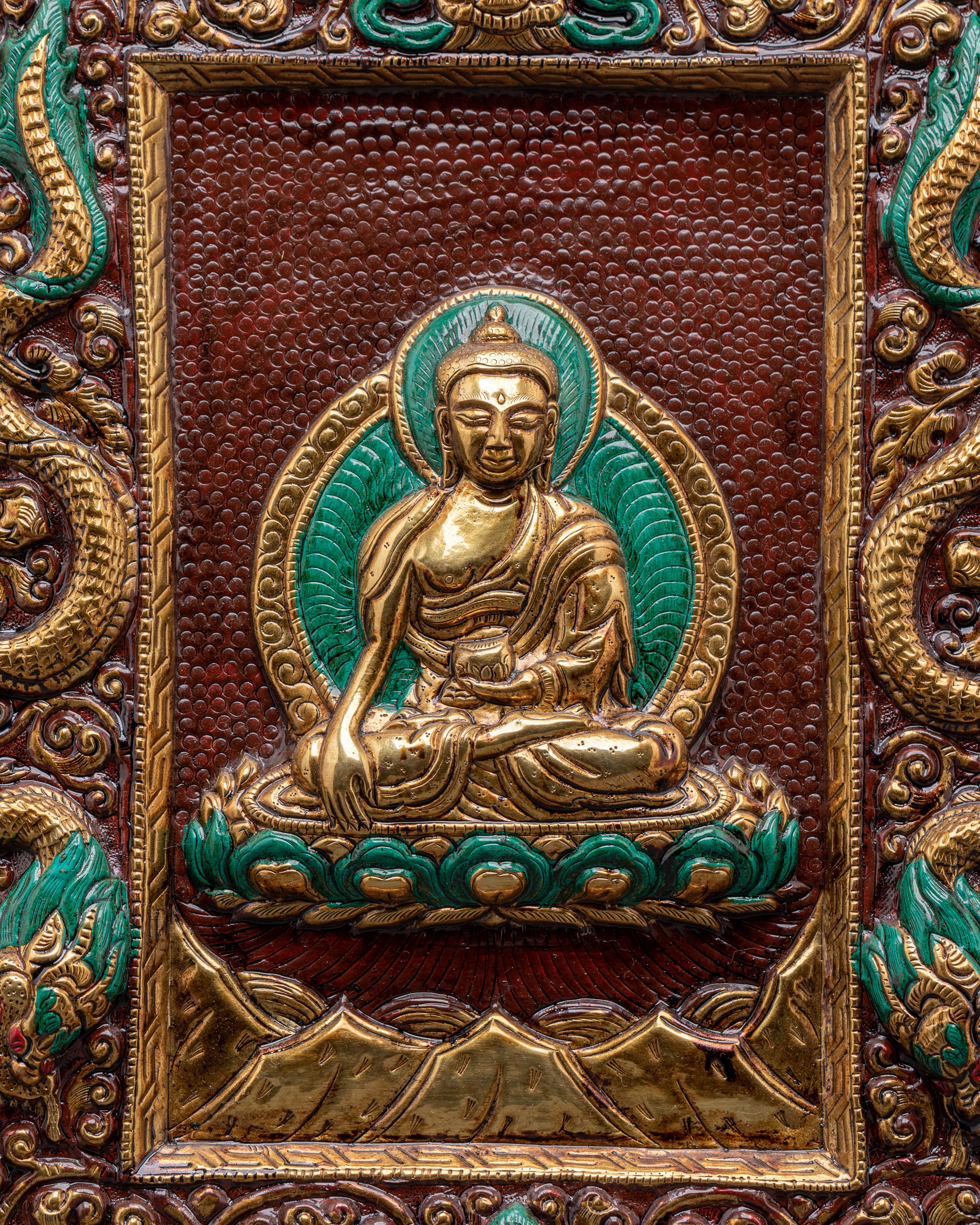 Buddha Shakyamuni Brass Wall Hanging | A Sacred Symbol of Peace and Enlightenment