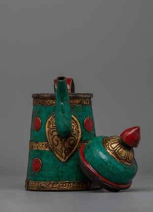 Buddhist Tea Pot  | Himalayan Religious Decorative Tea Pot