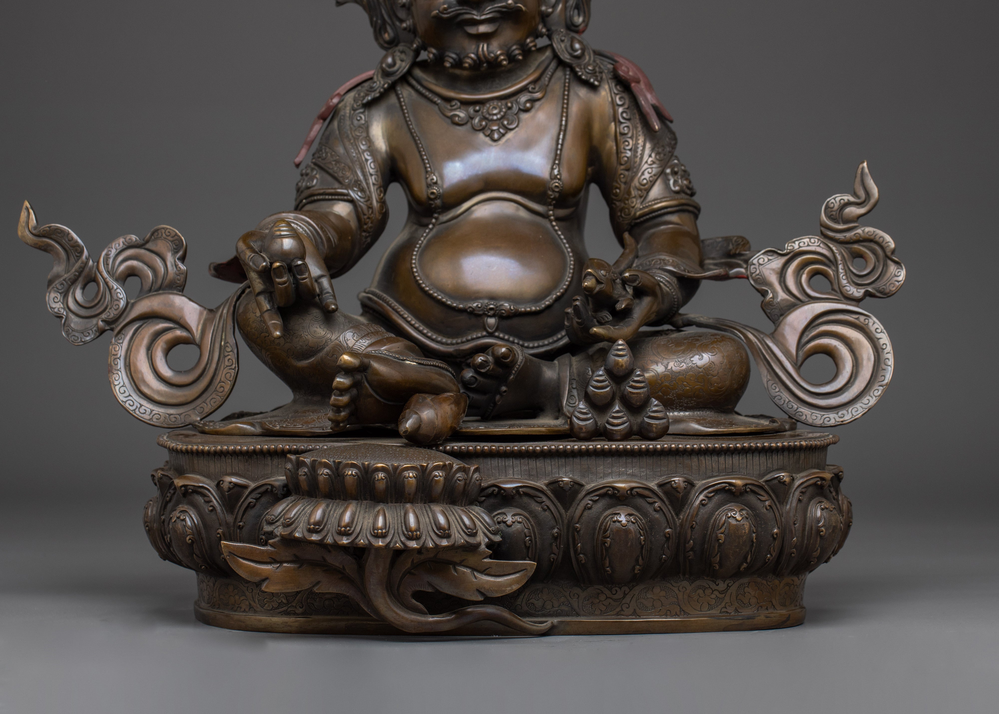 Black Oxidized Dzambhala Statue | Tibetan Wealth Deity