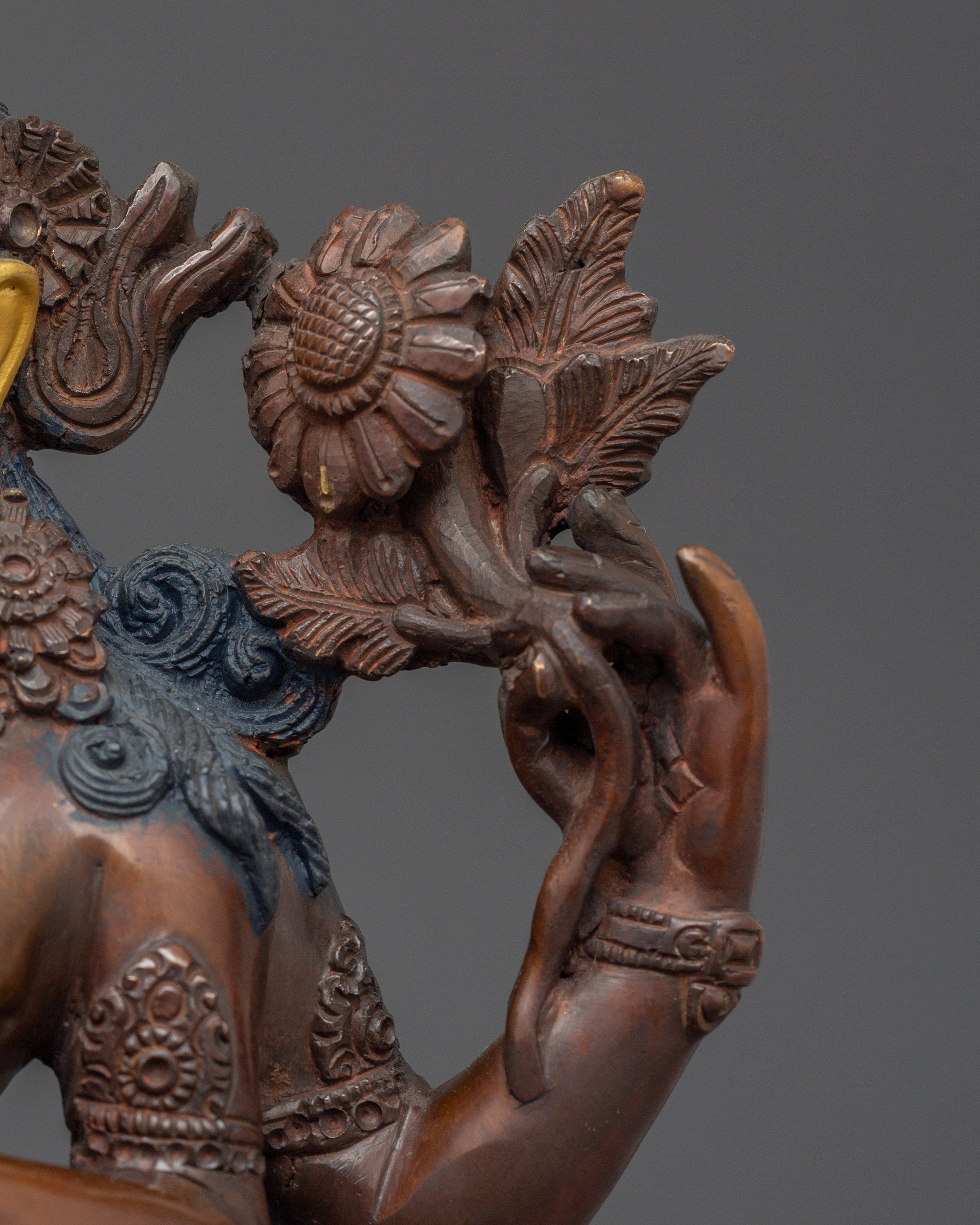 Tibetan Four-Armed Avalokiteshvara Copper Statue | Sculpture for Meditation, & Blessings