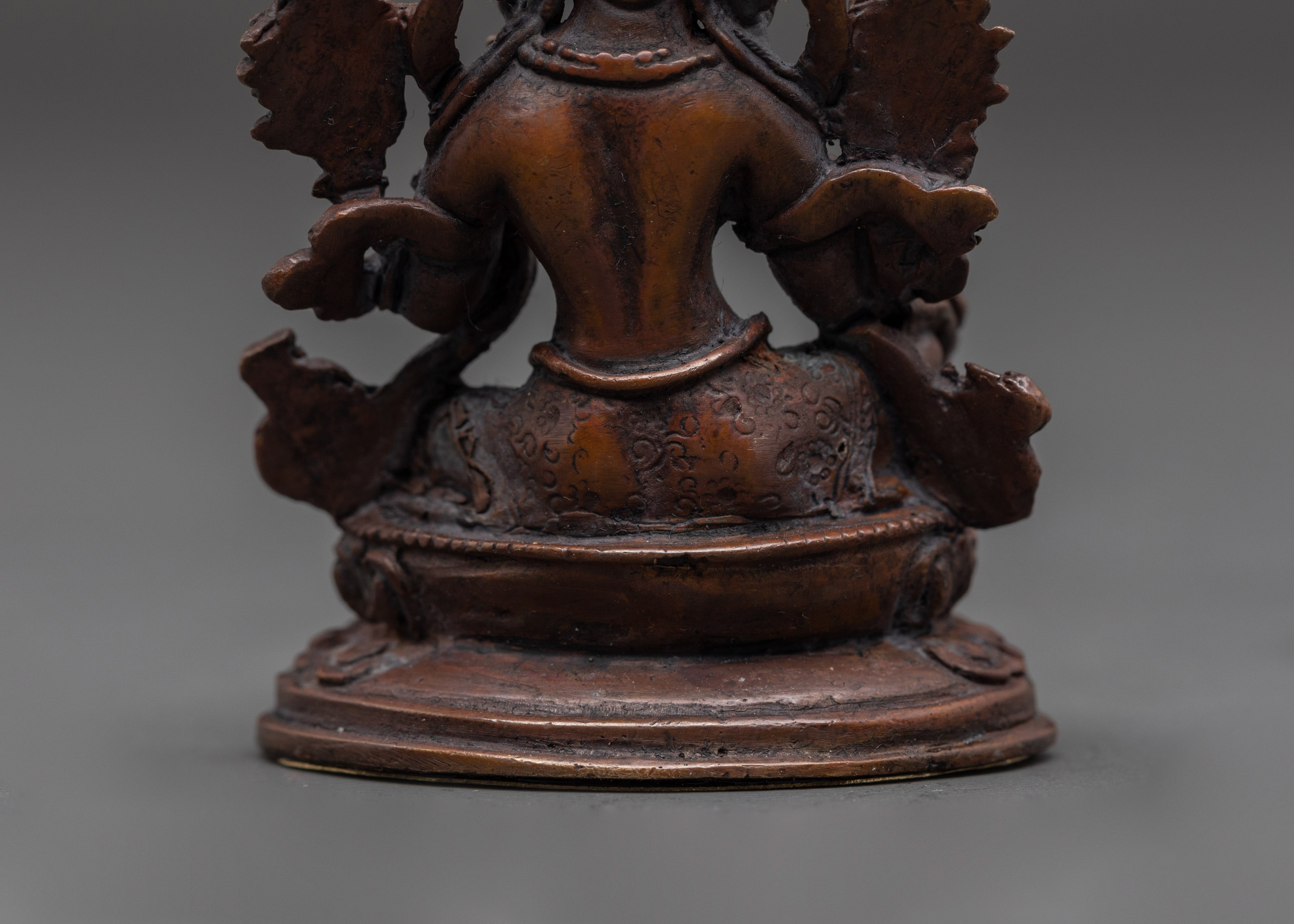 Traditional Green Tara Buddhist Statue | Oxidized Copper Meditation Sculpture