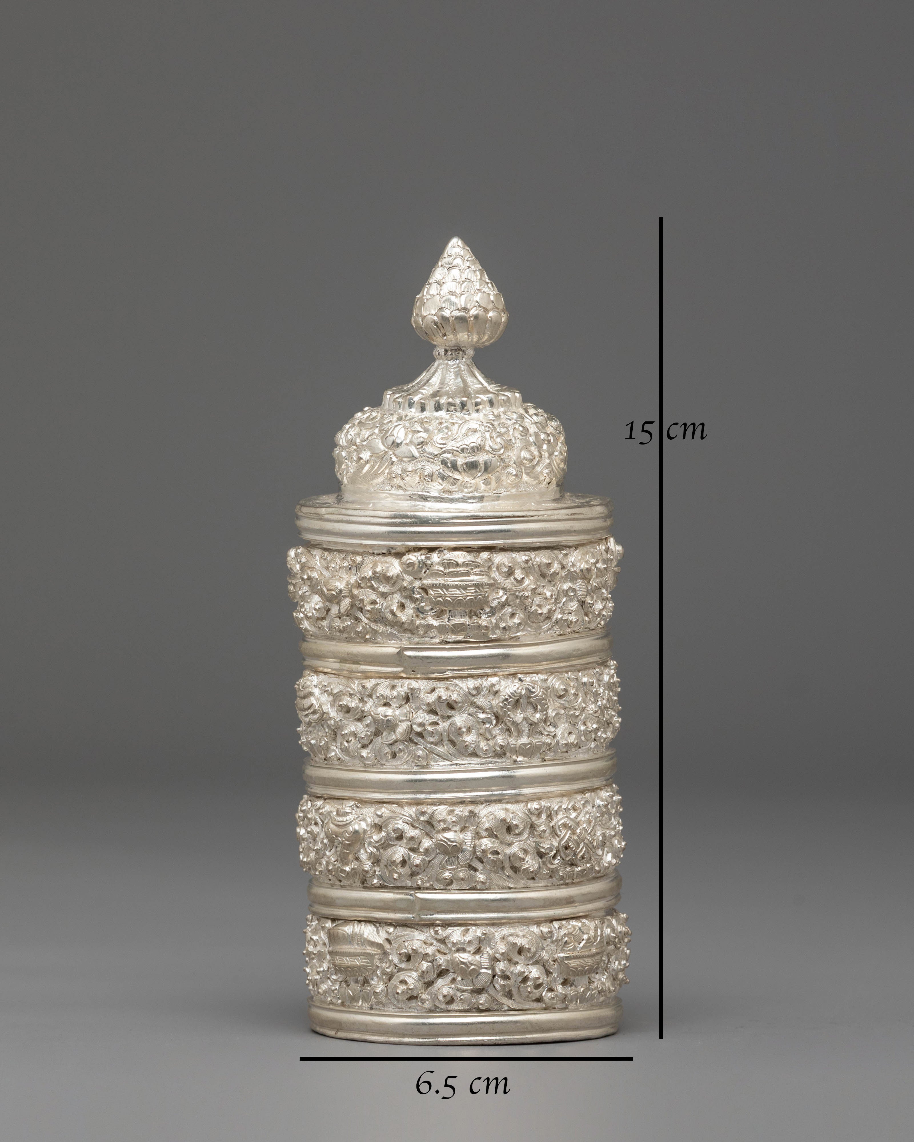 Traditional Rice Offering Pot for Puja and Ceremonies | Silver Plated Ritual Vessel
