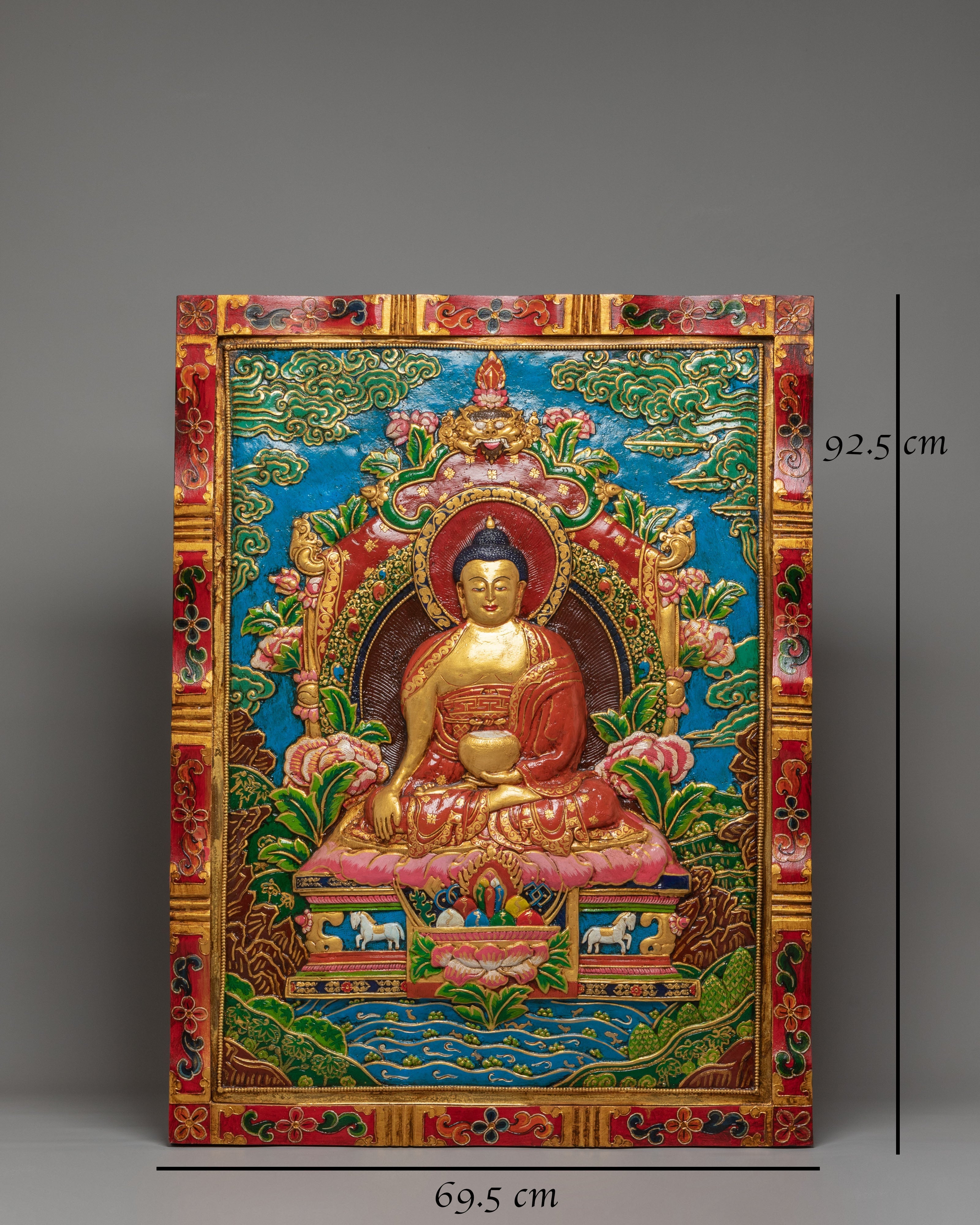 Shakyamuni Buddha Thangka Wall Hanging | Tibetan Buddhist Sacred Art