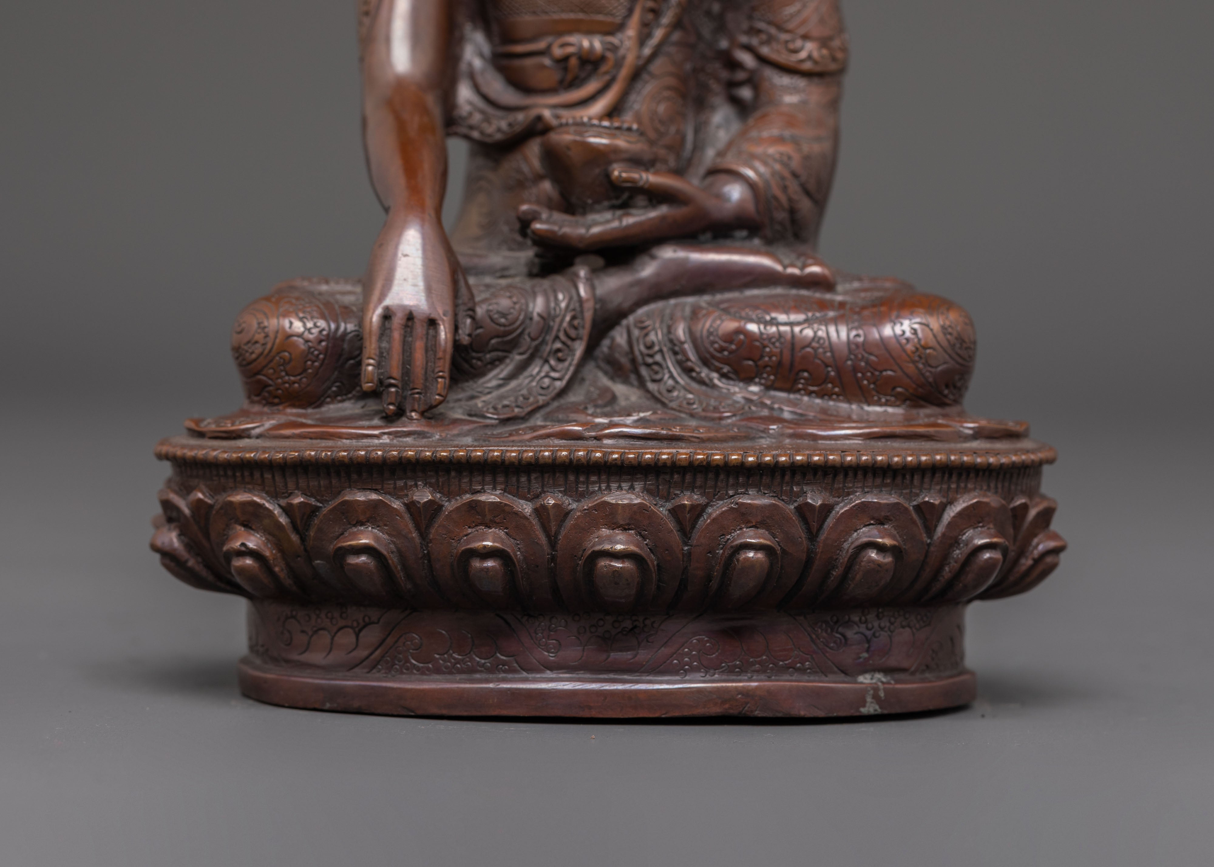 Handcrafted Tibetan Oxidized Shakyamuni Buddha Copper Art