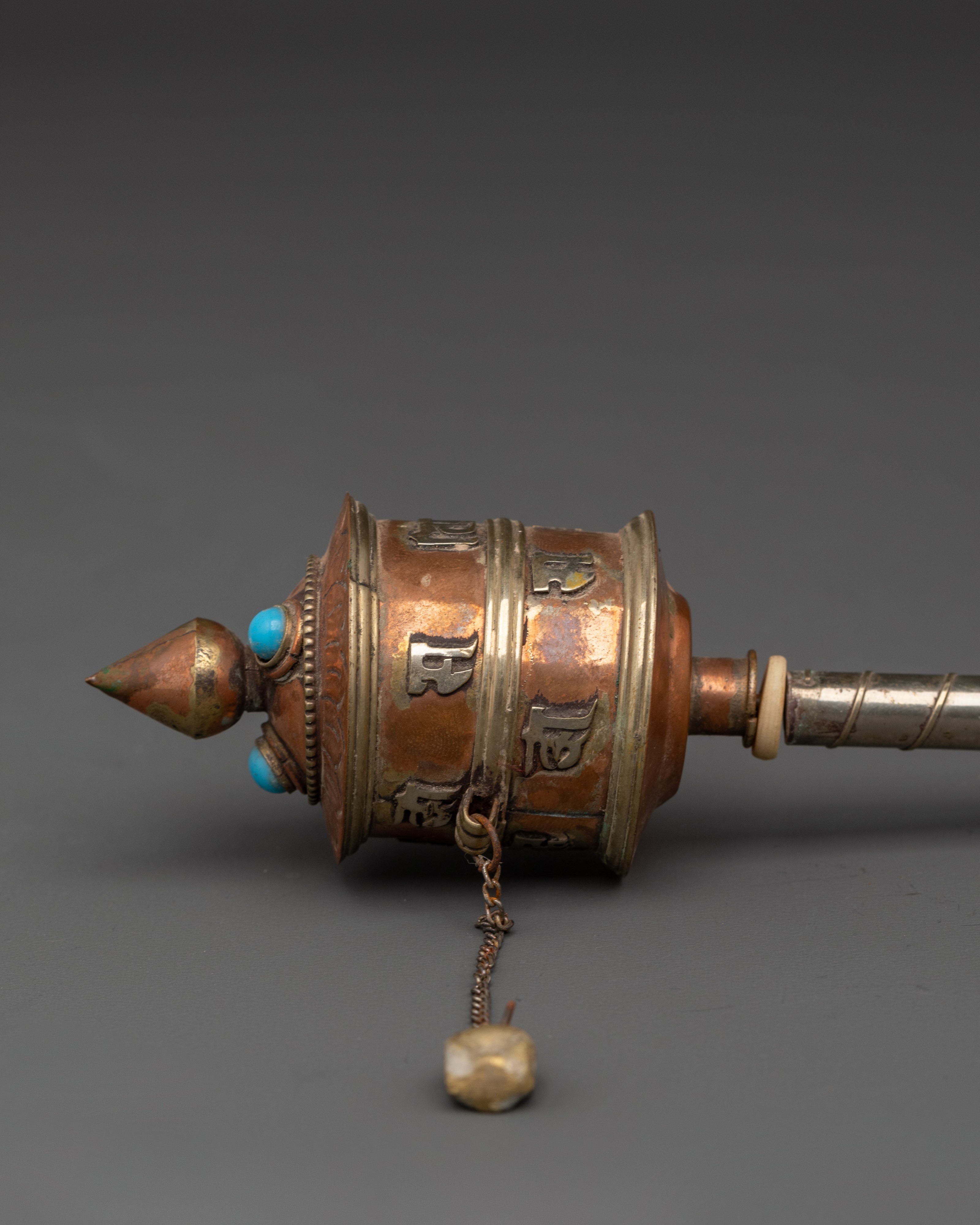 Handmade Buddhist Prayer Wheel | Copper Prayer Spinning Mantra Wheel