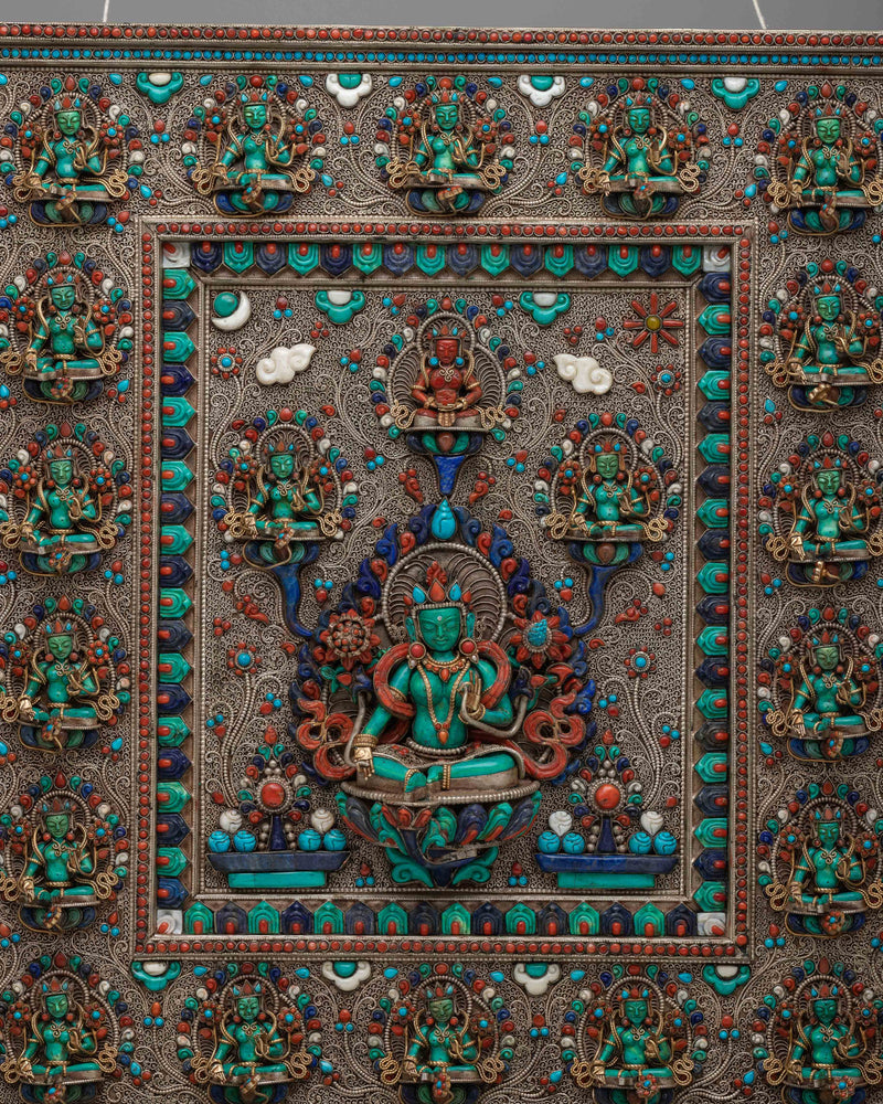 Green Tara Metal Artwork Wall Hanging | Decorate Your Home with Spiritual Beauty