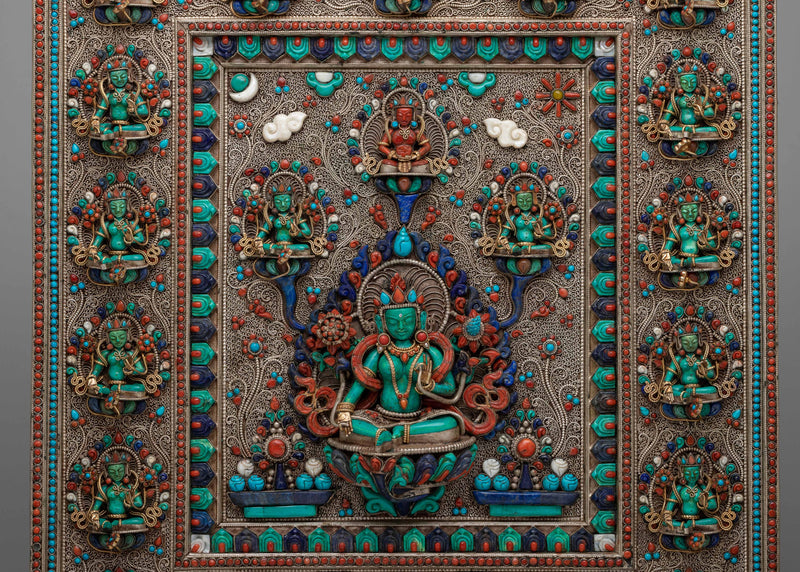 Green Tara Metal Artwork Wall Hanging | Decorate Your Home with Spiritual Beauty