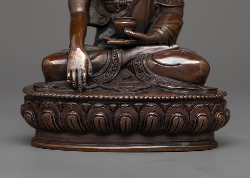 Oxidized Shakyamuni Buddha Copper Statue | Embodying Tranquility and Spiritual Wisdom