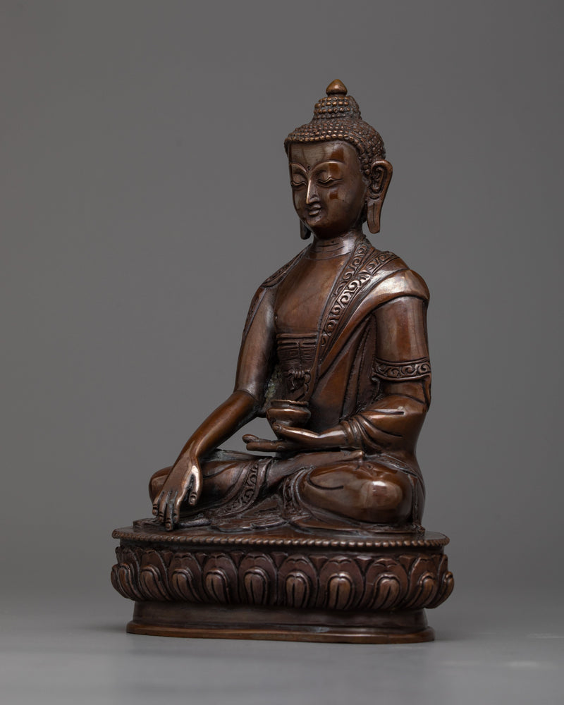 Oxidized Shakyamuni Buddha Copper Statue | Embodying Tranquility and Spiritual Wisdom