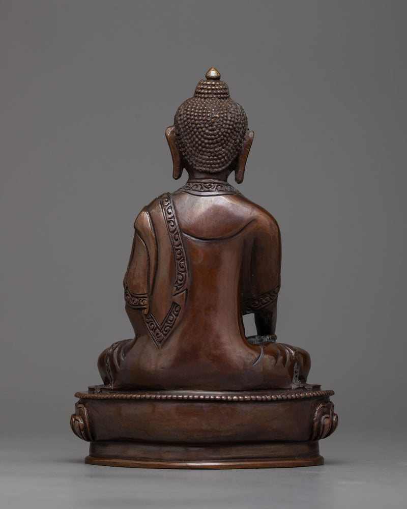 Oxidized Shakyamuni Buddha Copper Statue | Embodying Tranquility and Spiritual Wisdom