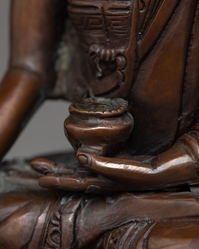 Oxidized Shakyamuni Buddha Copper Statue | Embodying Tranquility and Spiritual Wisdom