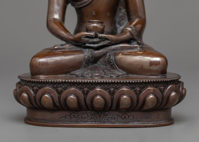 Amitabha Buddha Statue with Oxidized Finish | Embodying Peace and Wisdom