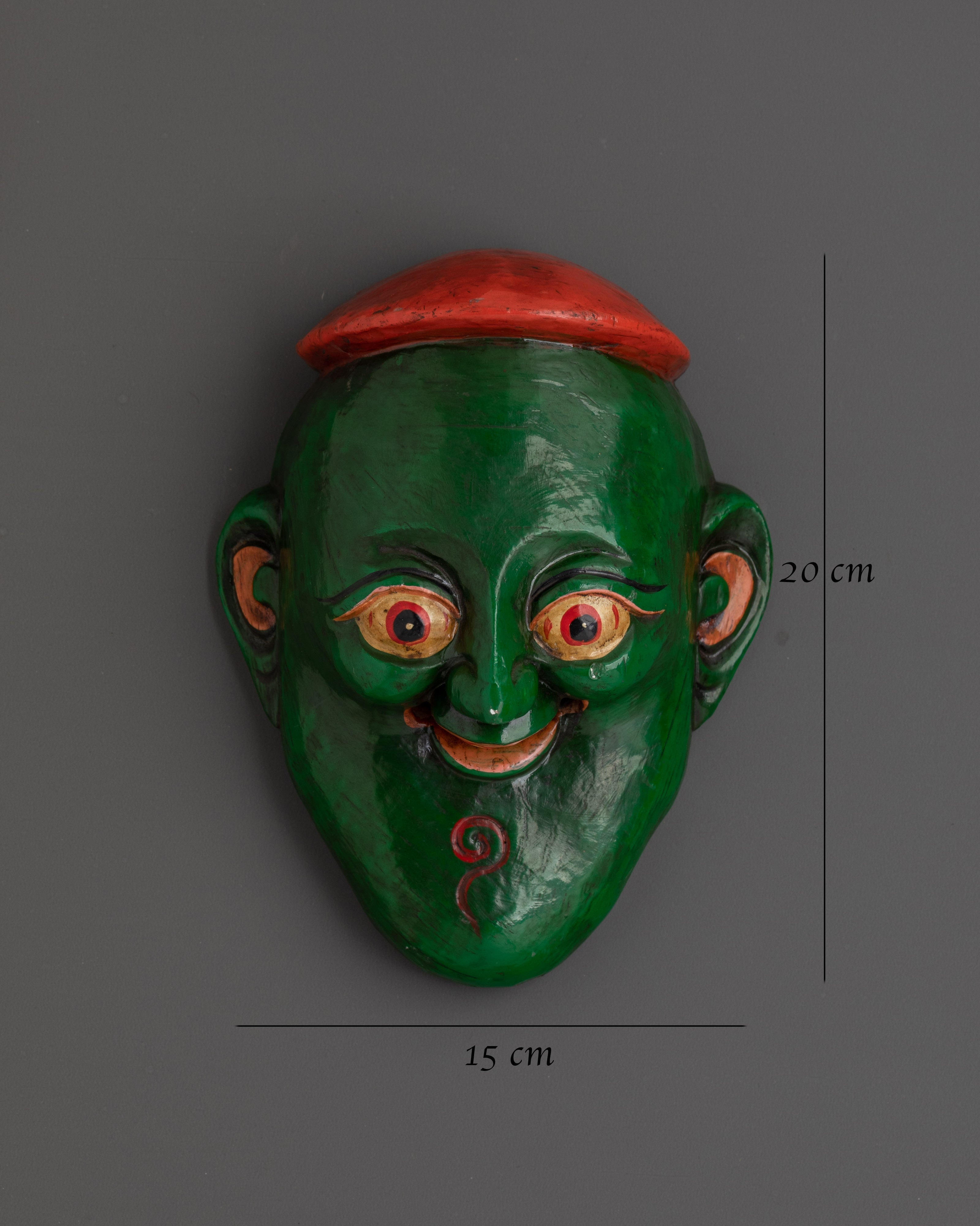 Decorative Wooden Wall Mask | Handcrafted Painted Wood Face Decor