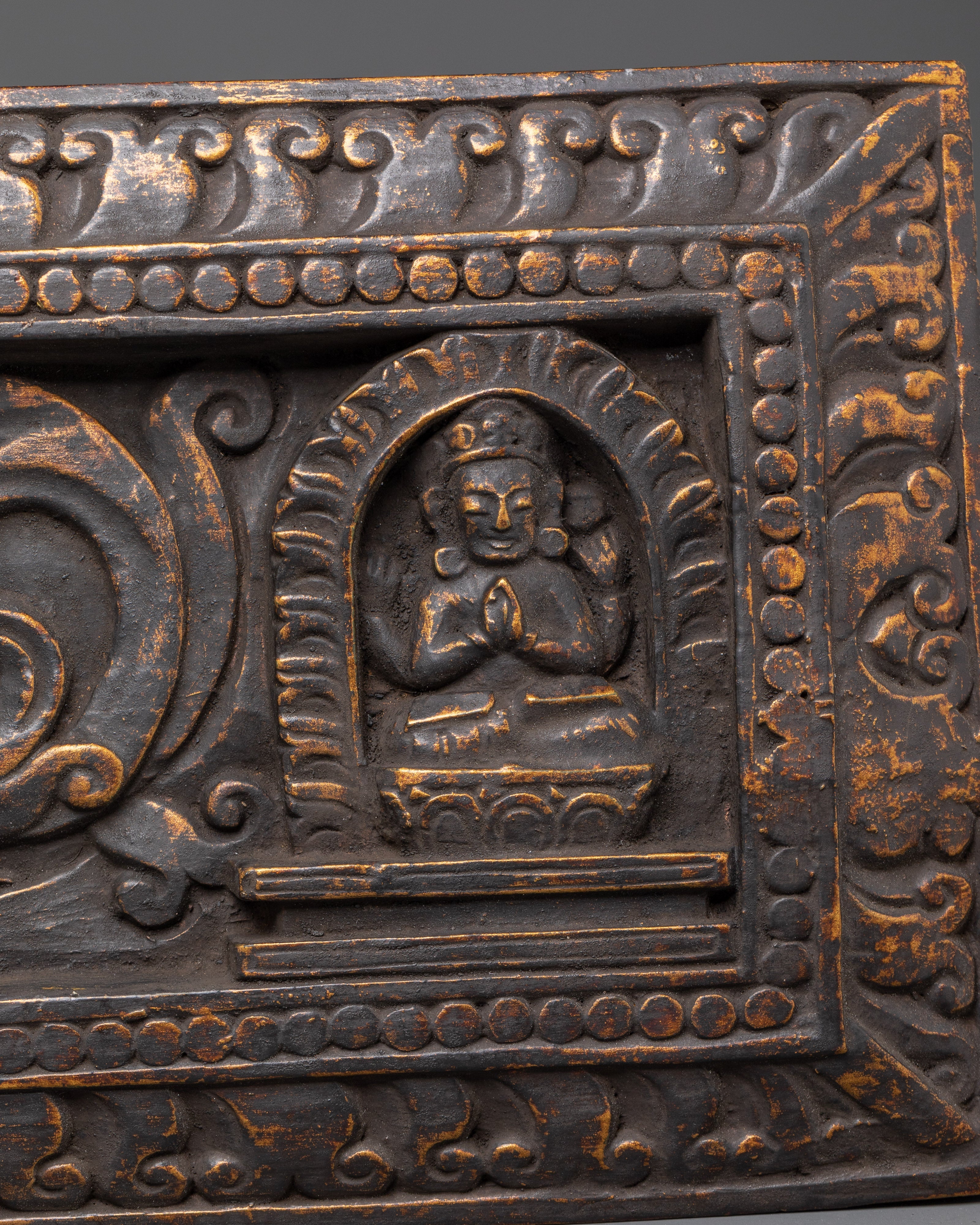 Traditional Buddhist Book Cover | Antique Brass Scripture Protector