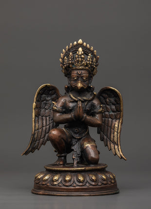 Oxidized Copper Garuda Statue