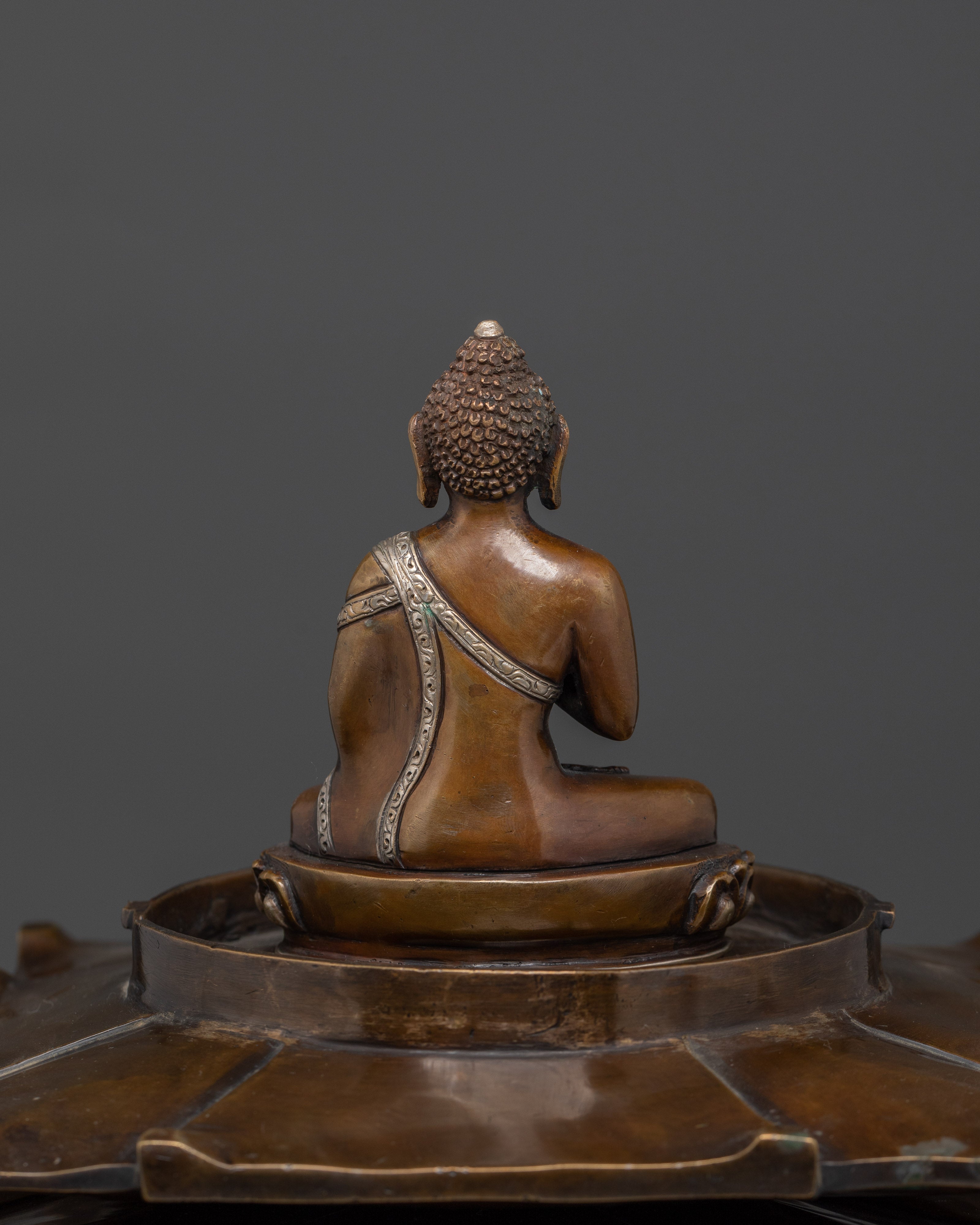 Large Oxidized Copper Stupa | Buddha Statue for Altar