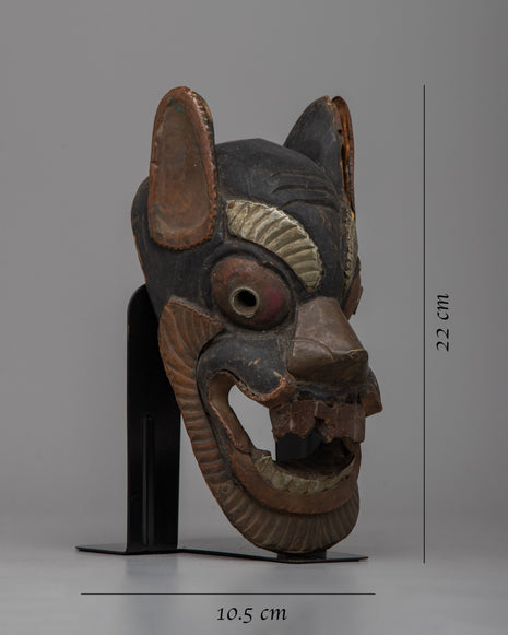 Tibetan Barong Mask | Wooden Art for Spiritual Presence