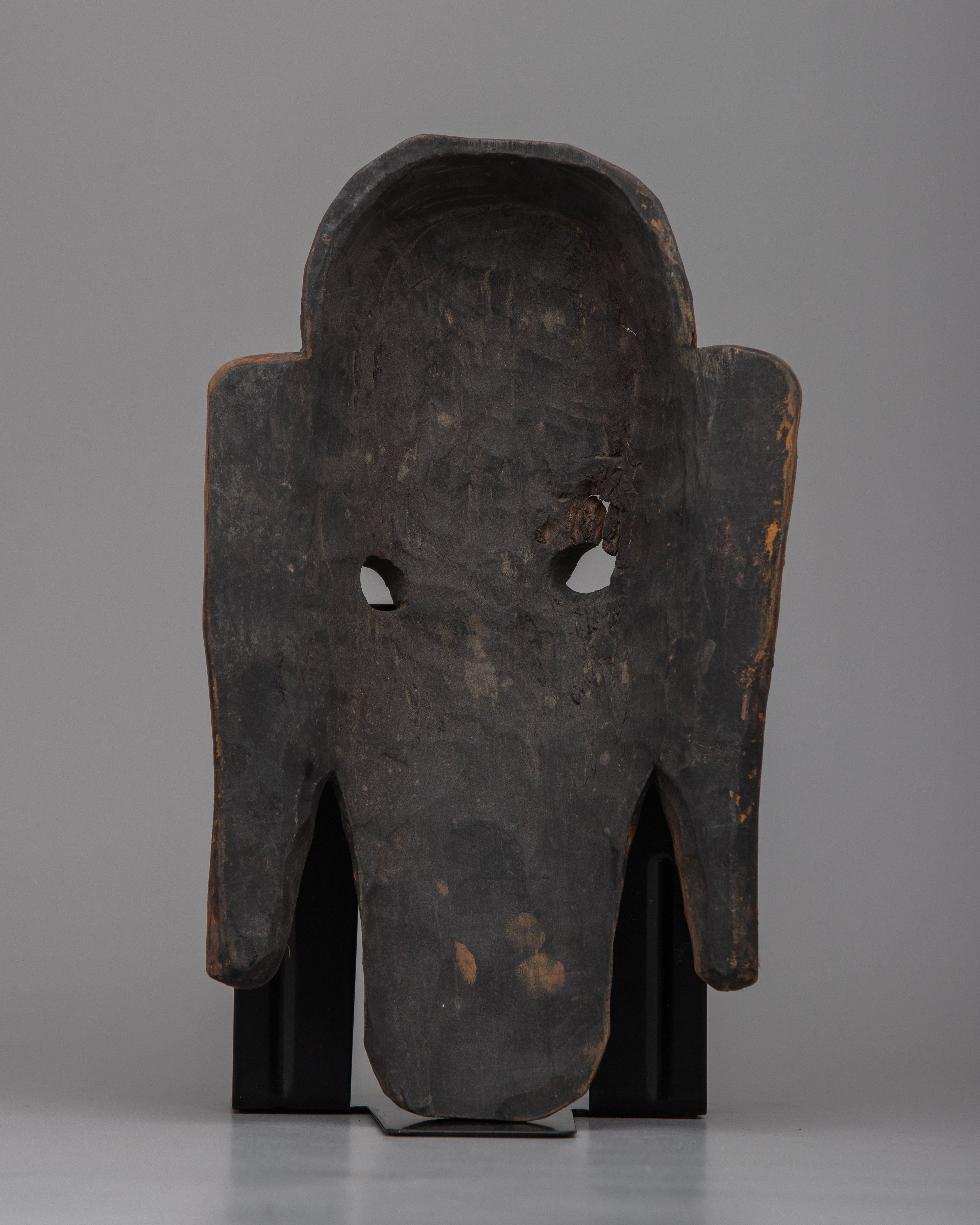 Vintage Buddhist Monk Face Mask | Handcrafted Table Centerpiece for Tranquility